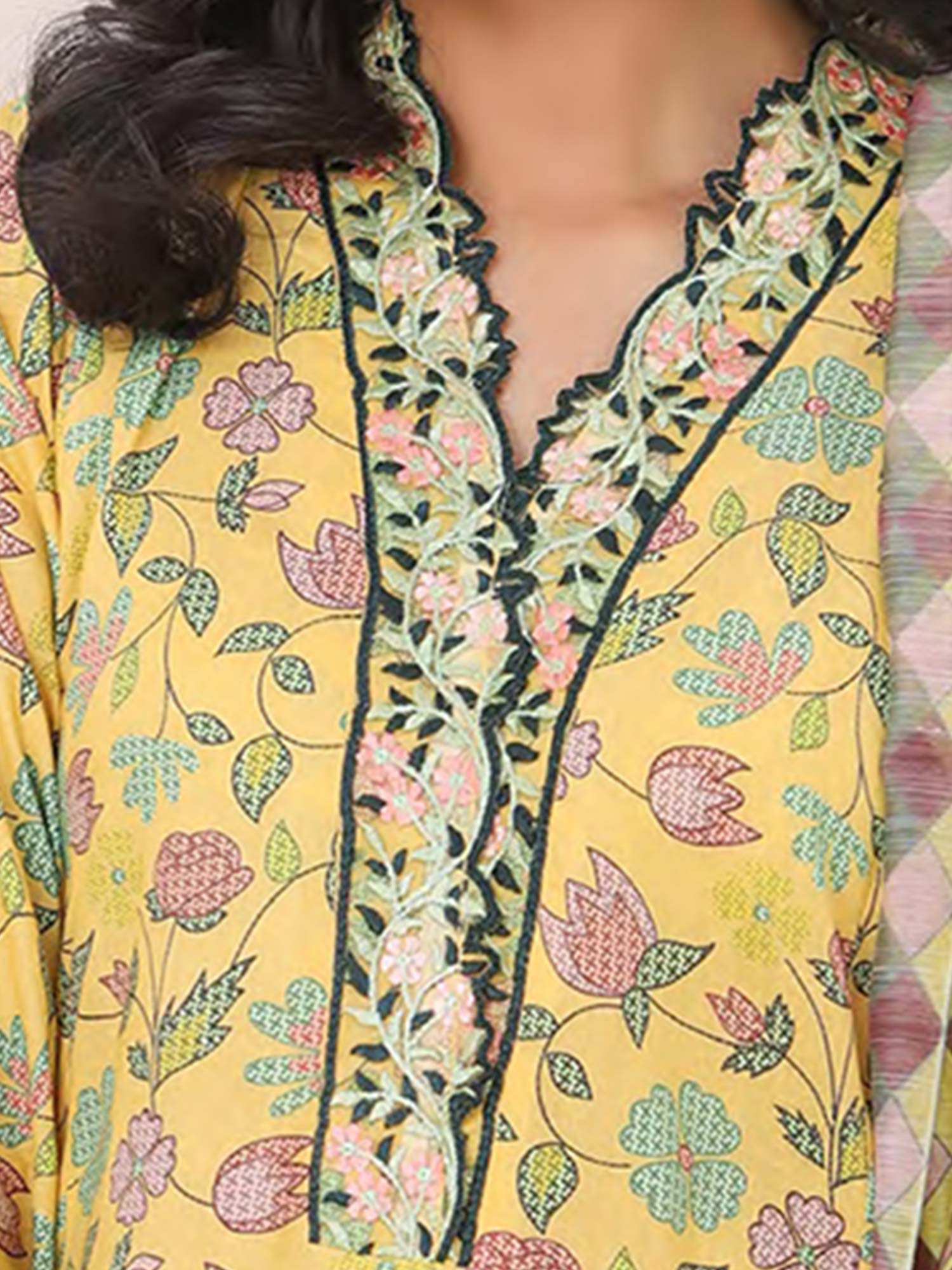 Munira Lawn Frock Suit (MSL-03) - Yellow