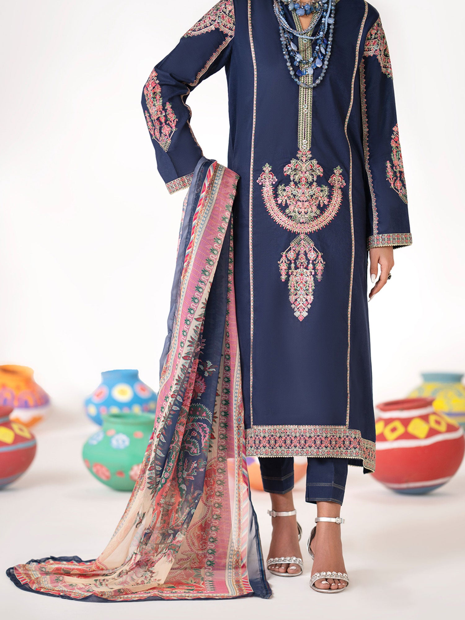 Casual Lite Embroidered Cotton Lawn 3-Piece Suit - Neelam