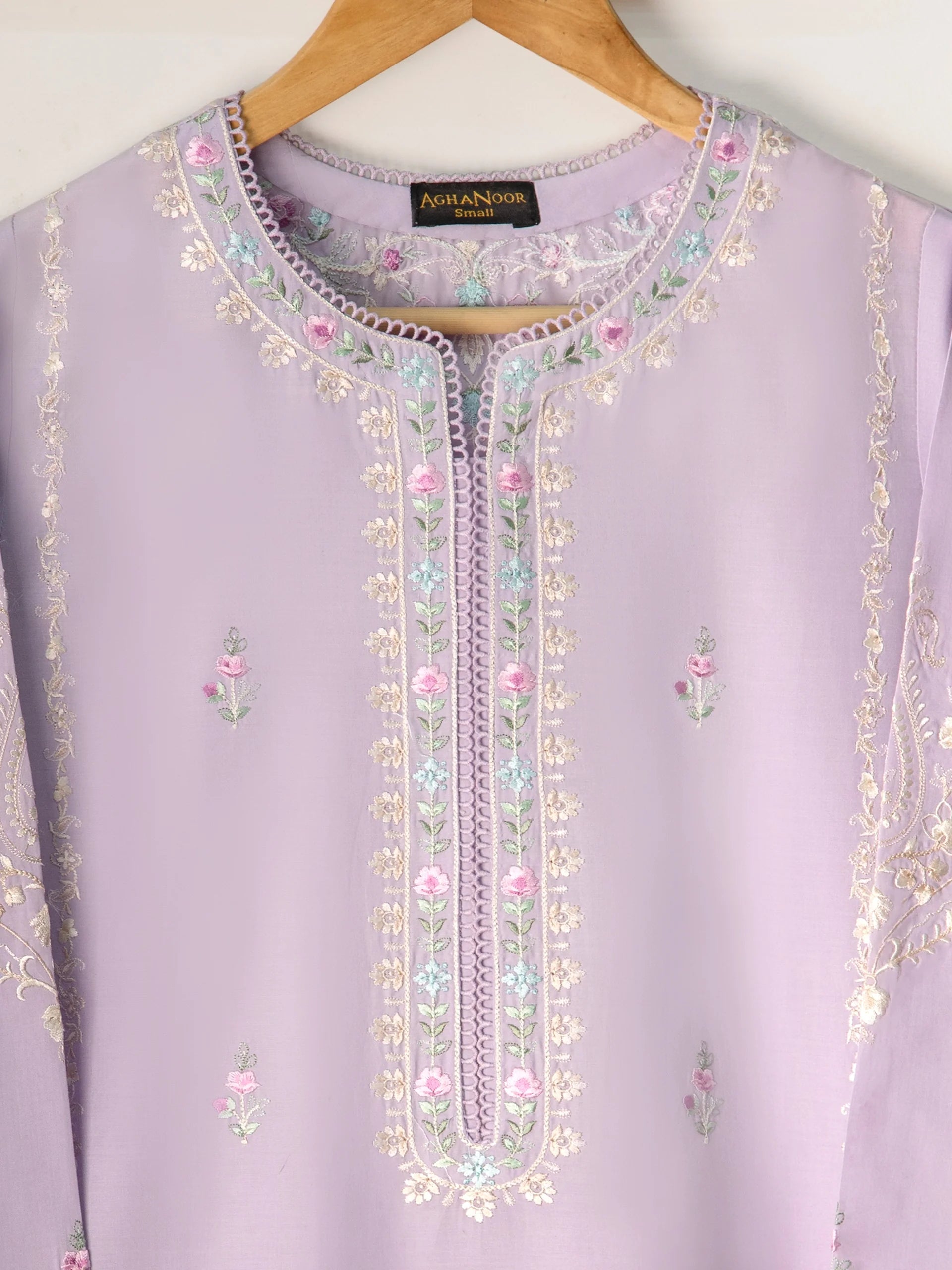 Agha Noor Lilac Embroidered Cambric 2-Piece (Shirt + Trouser)