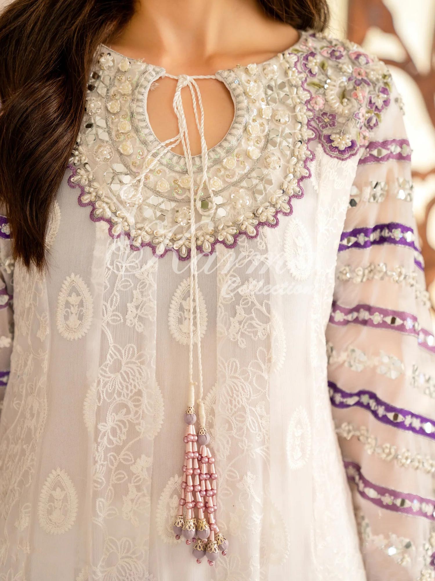 Karma Collection Lilac Chiffon Frock Suit (F-420)