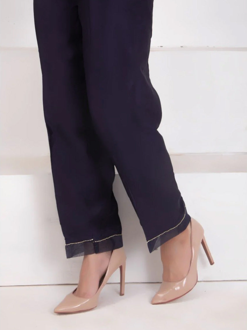 Sadabahar Viscose Silk Trouser - Dark Plum