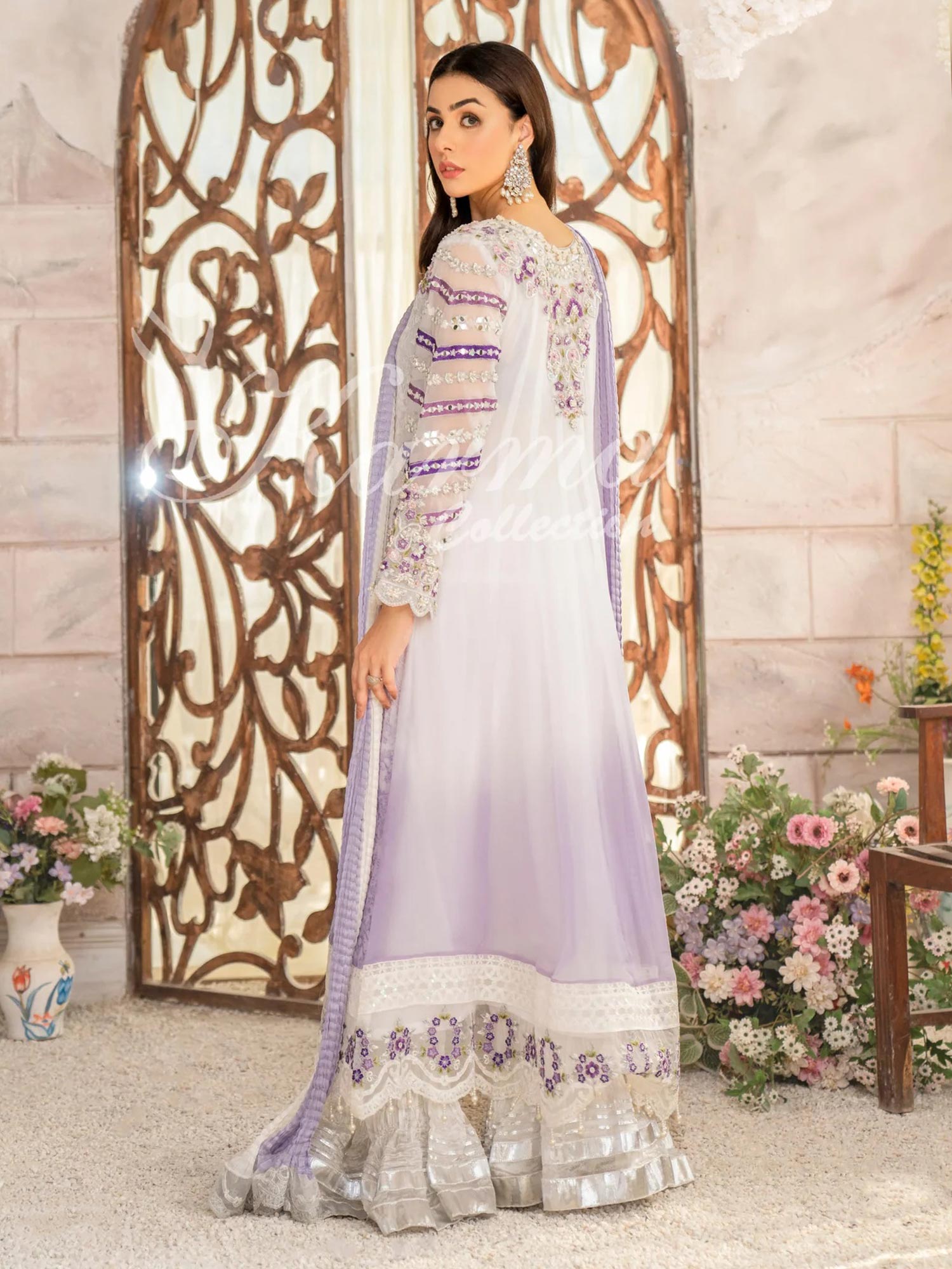 Karma Collection Lilac Chiffon Frock Suit (F-420)