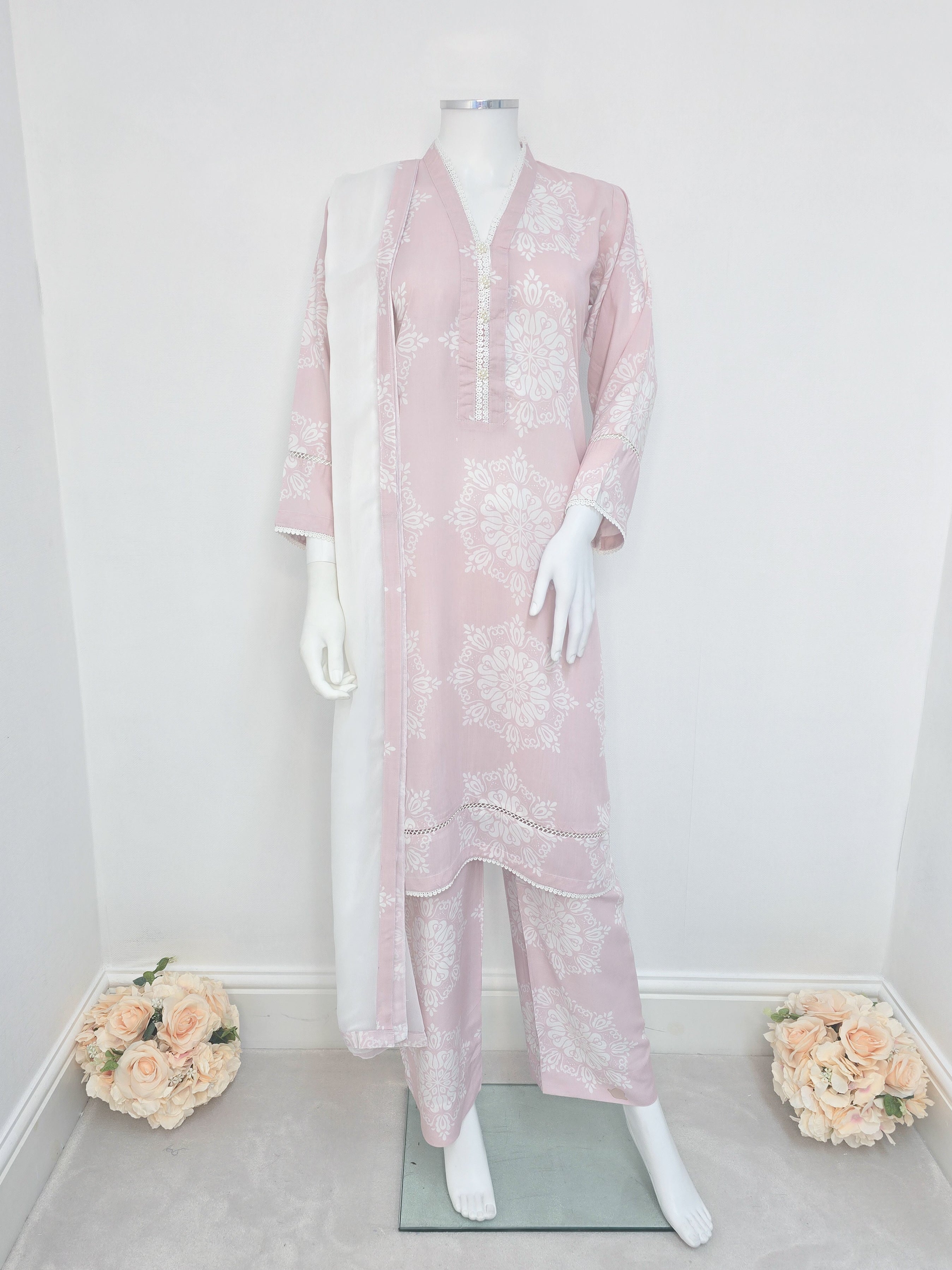 Light Pink Soft Linen Casual 3-Piece Suit