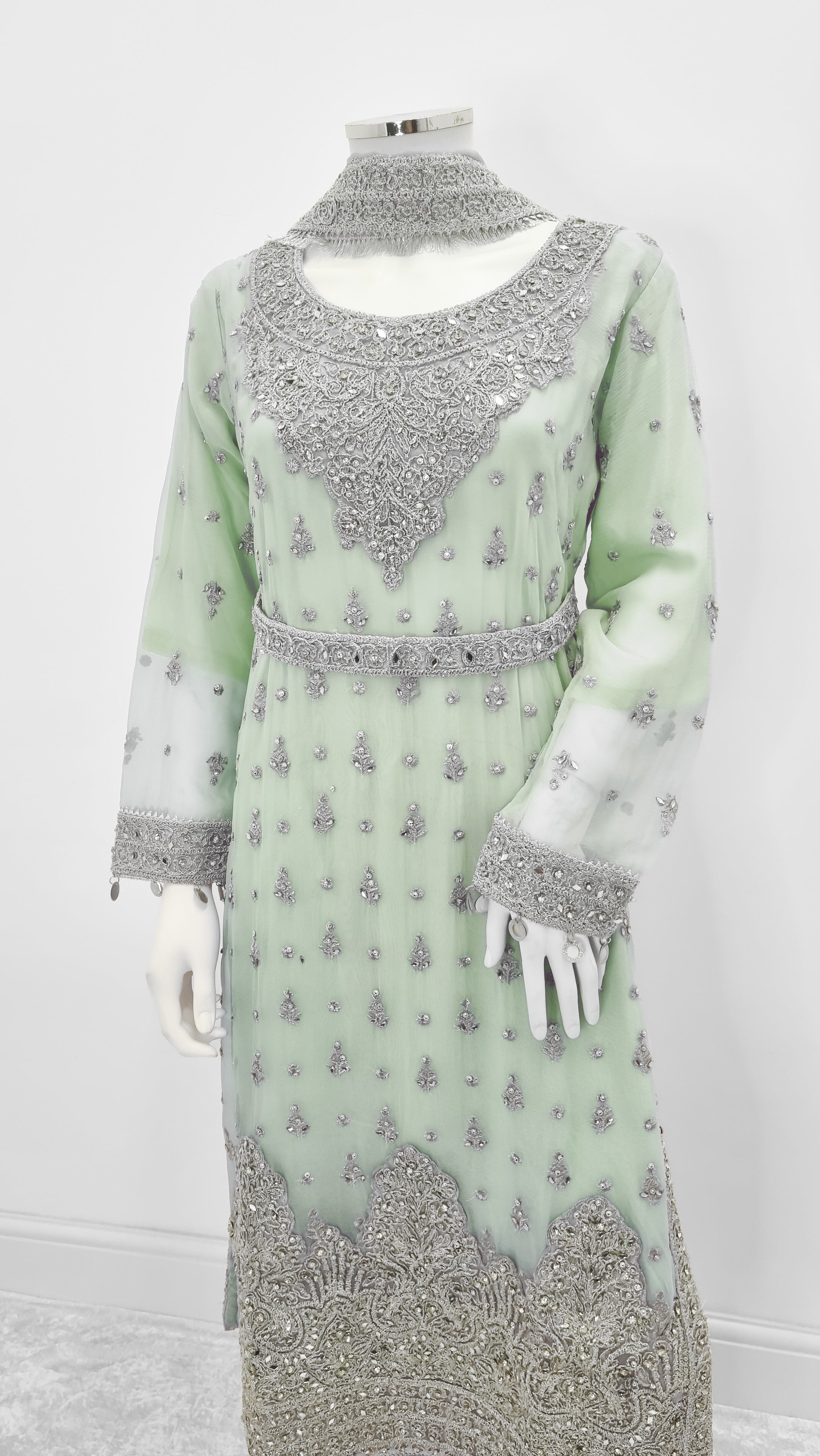 Light green pakistani outlet dress