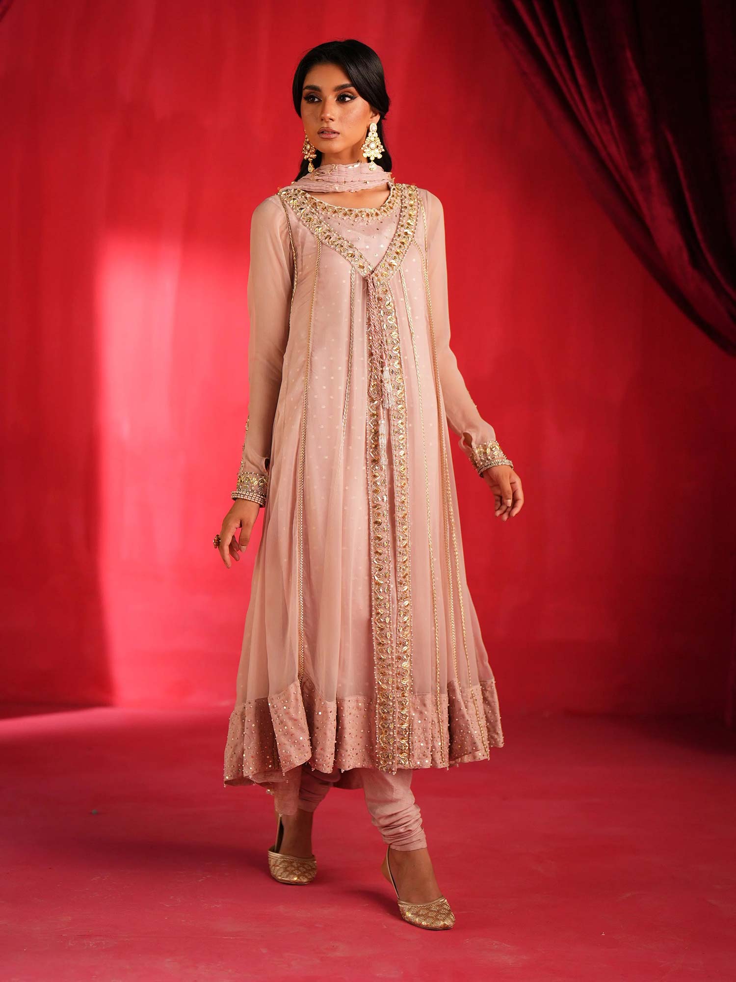 Zarqun Luxury Chiffon 3-Piece Suit - Powder Pink (2441A)