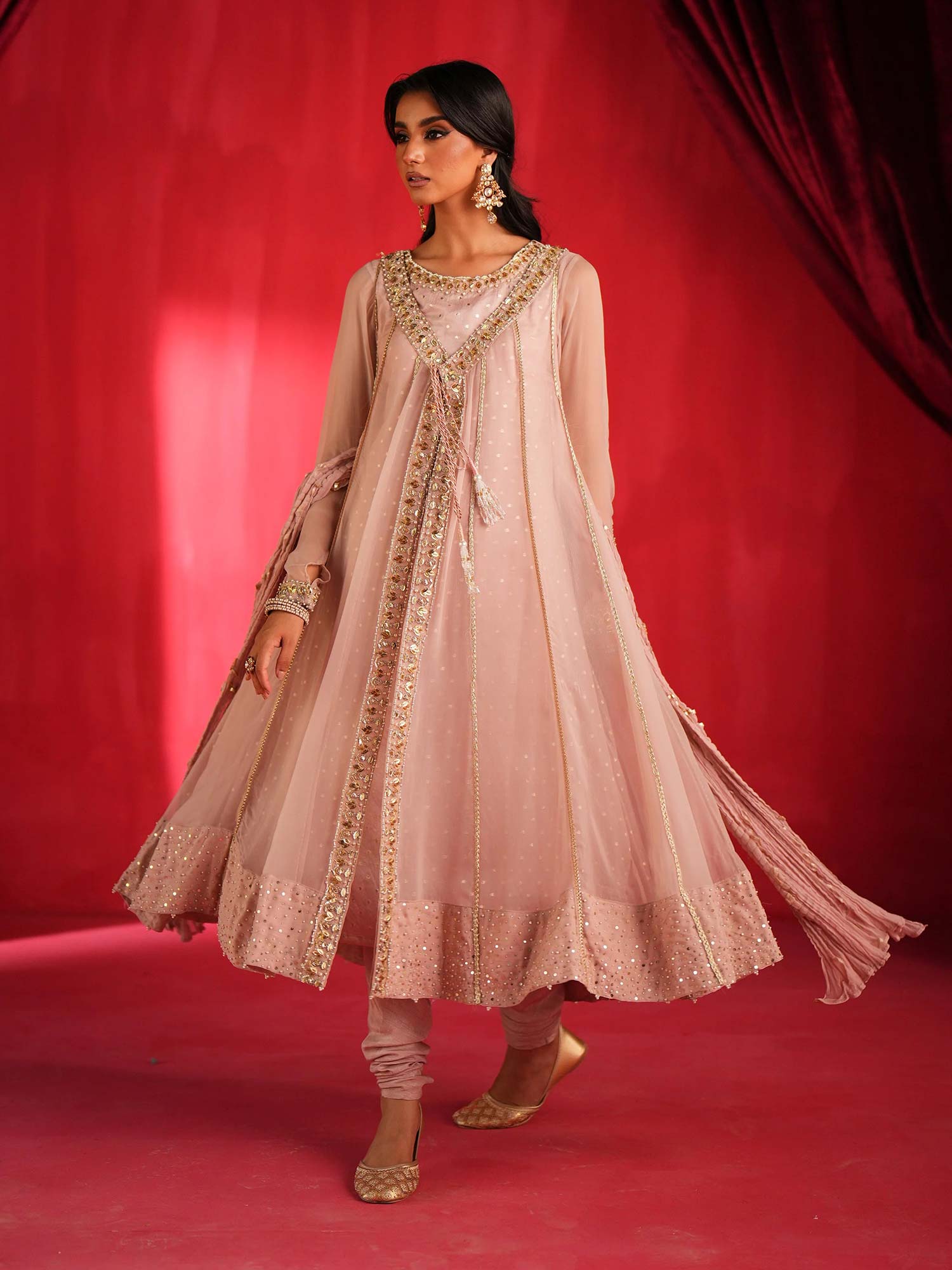 Zarqun Luxury Chiffon 3-Piece Suit - Powder Pink (2441A)