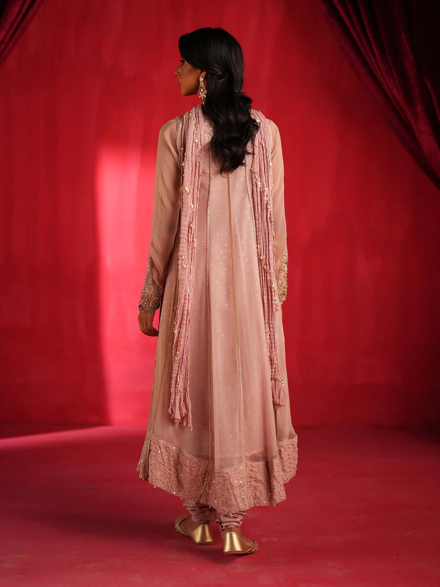 Zarqun Luxury Chiffon 3-Piece Suit - Powder Pink (2441A)