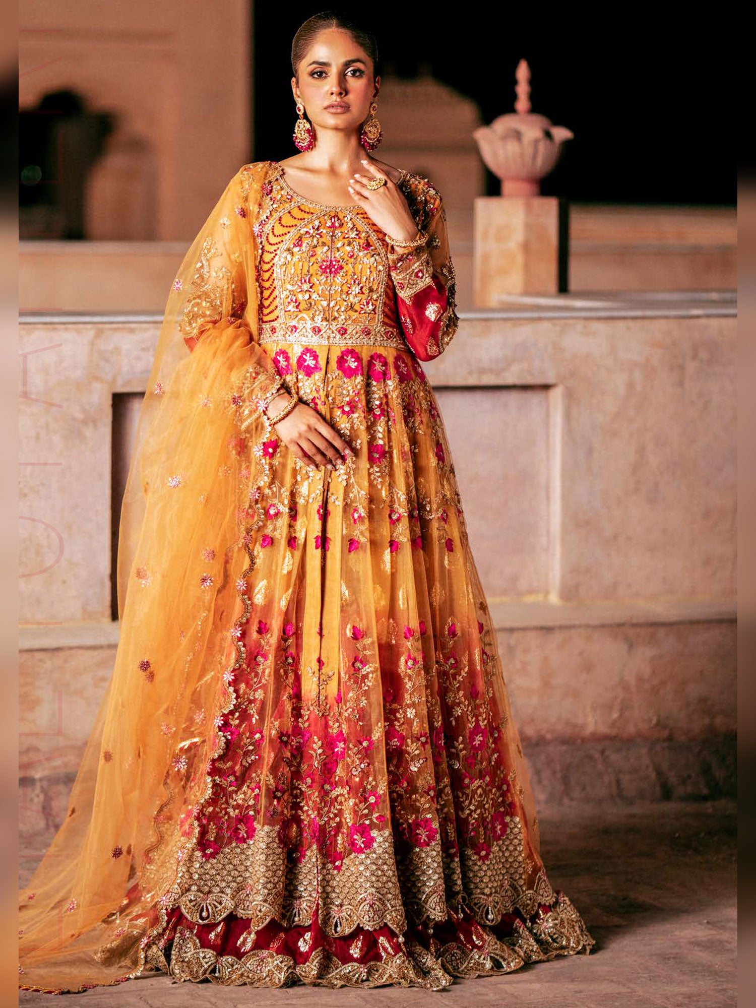 Zarqun Soft Organza Jacquard Suit - Gulaab (2452B)