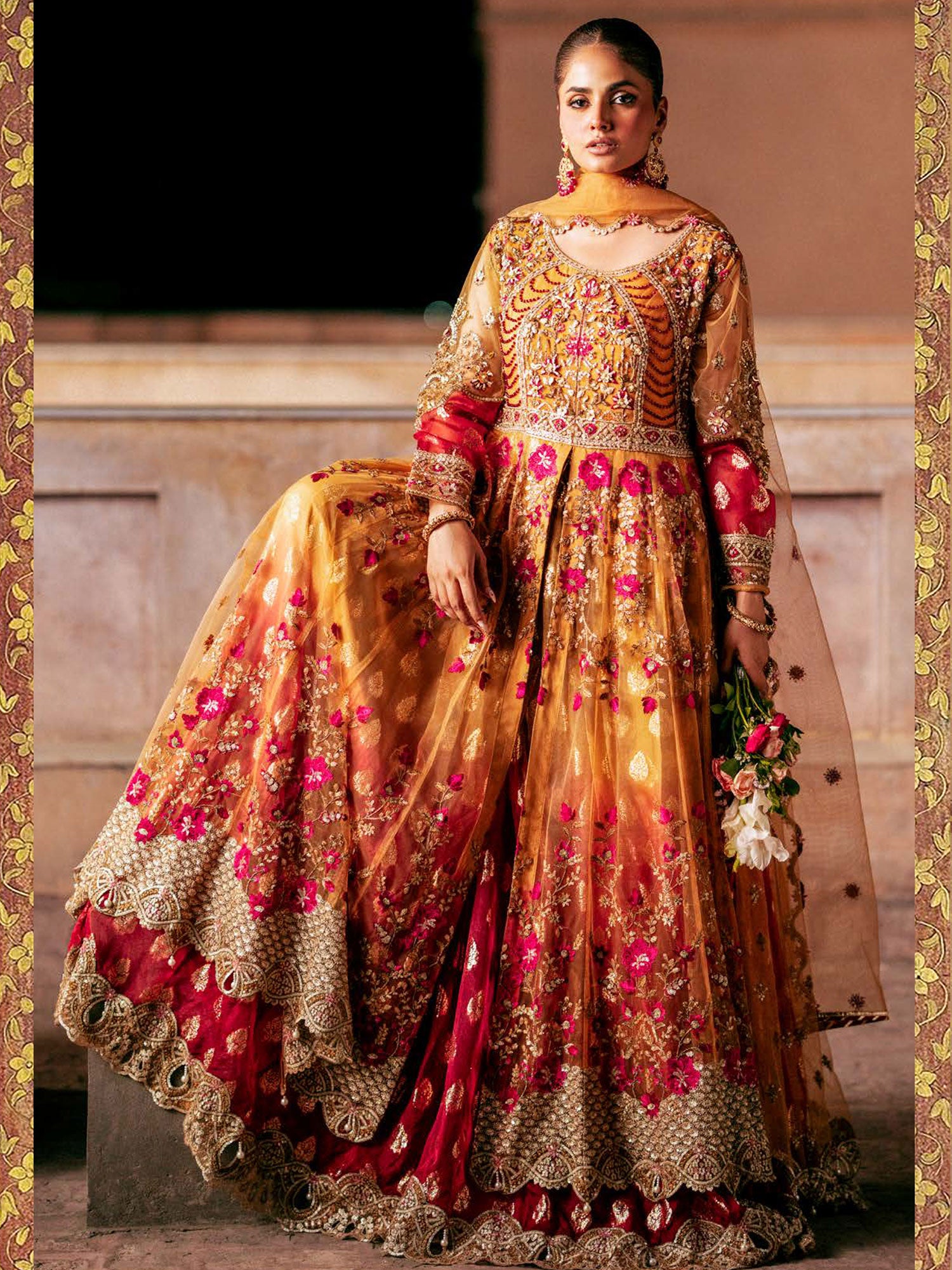 Zarqun Soft Organza Jacquard Suit - Gulaab (2452B)