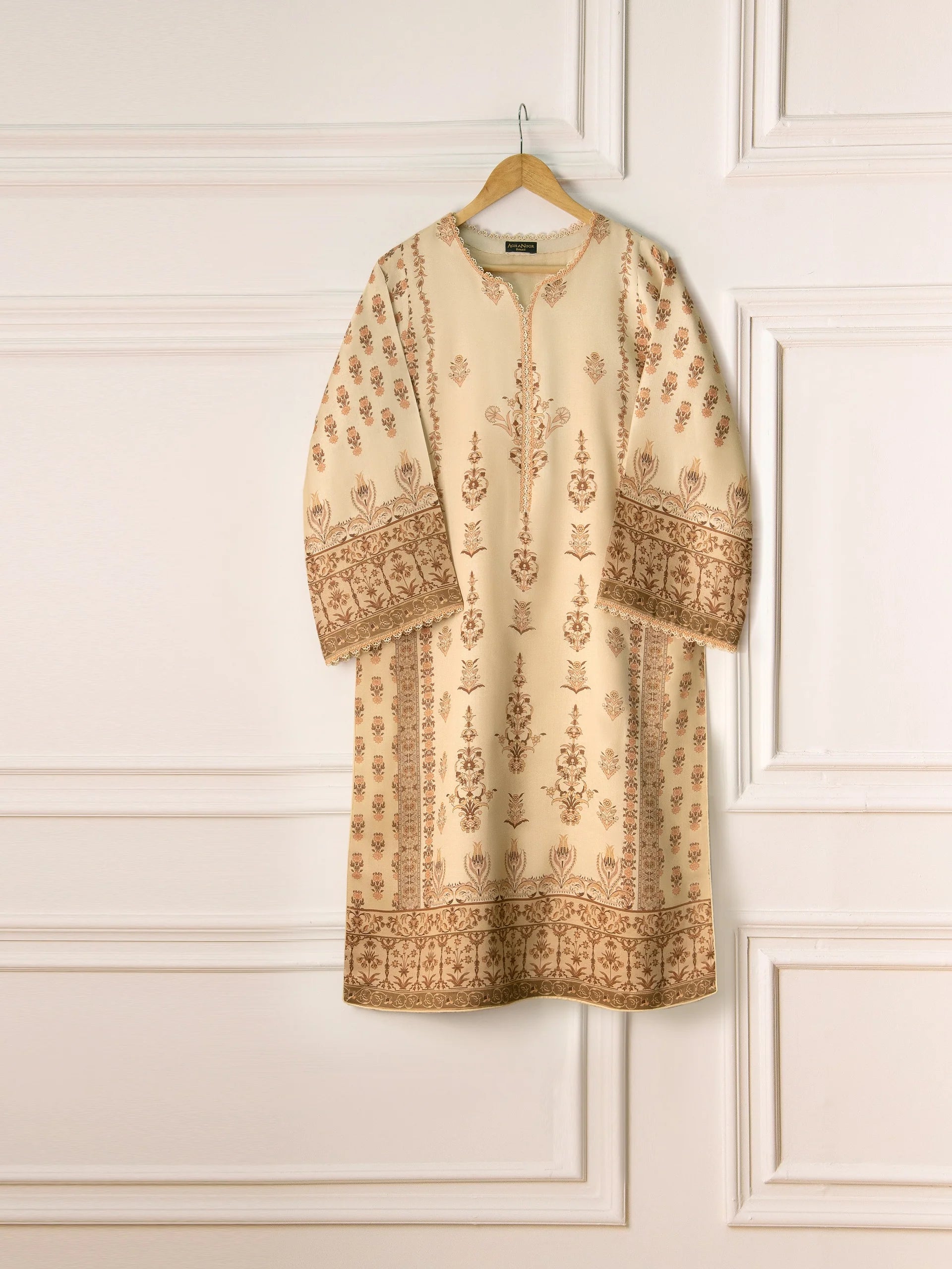 Agha Noor Beige Marina 2-Piece (Shirt + Dupatta)