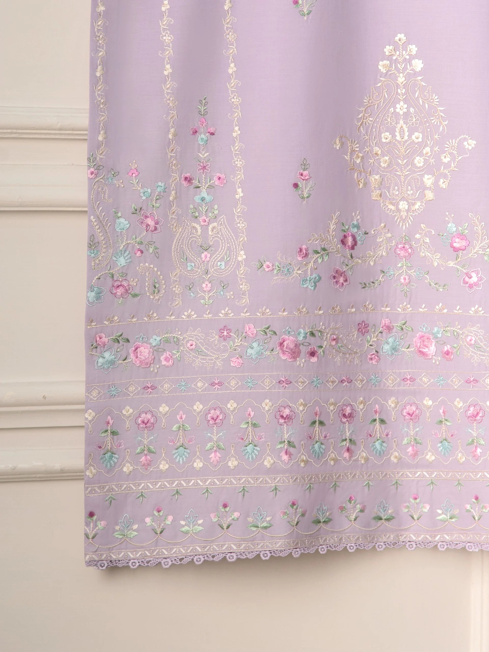 Agha Noor Lilac Embroidered Cambric 2-Piece (Shirt + Trouser)