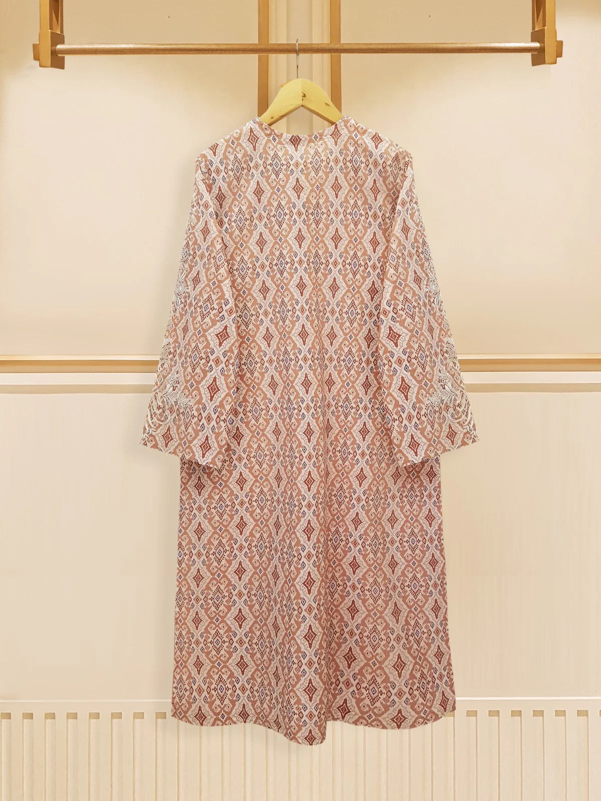 Agha Noor Beige Embroidered Lawn Shirt