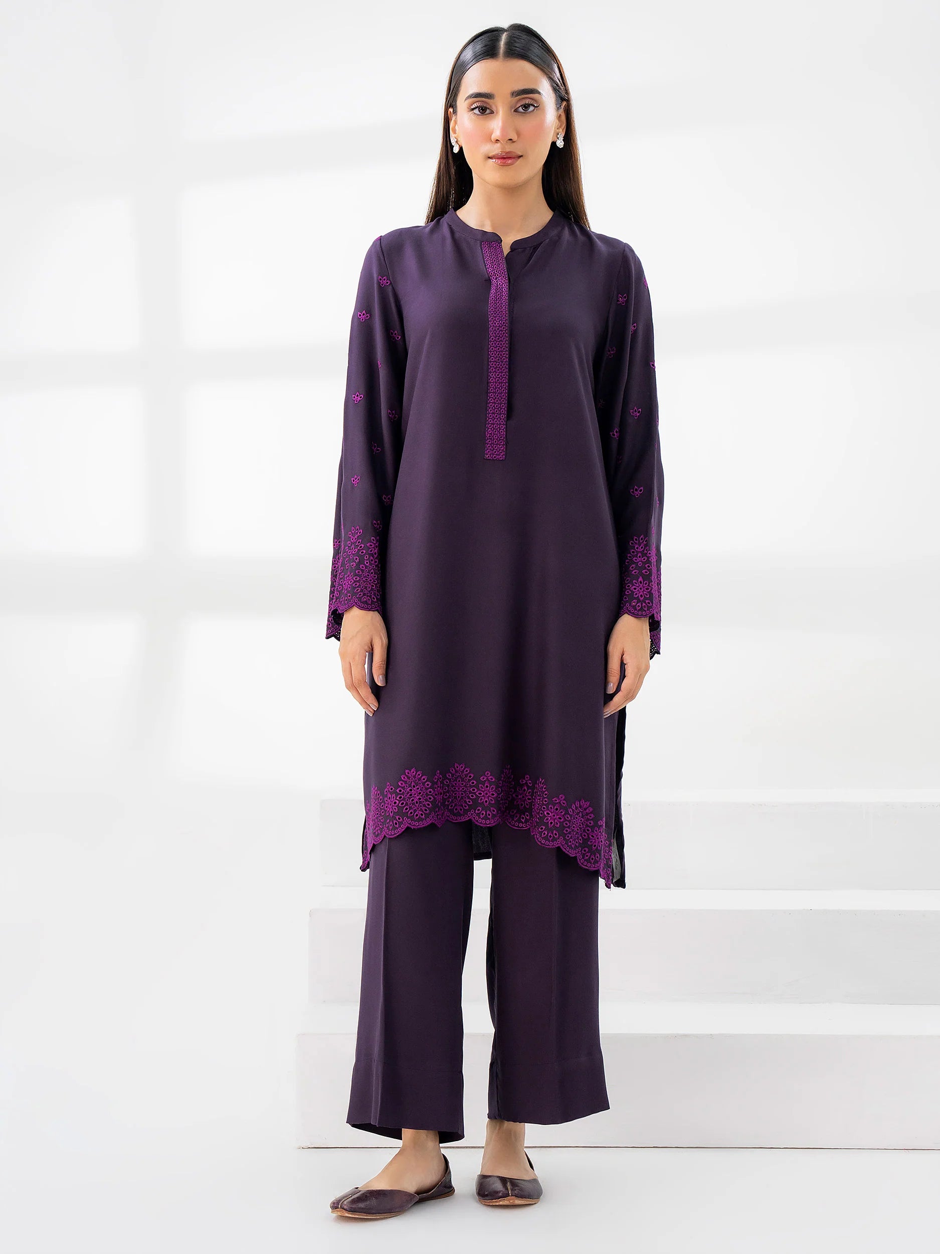 Limelight Purple Marina Embroidered 2-Piece Suit (A0506ST)