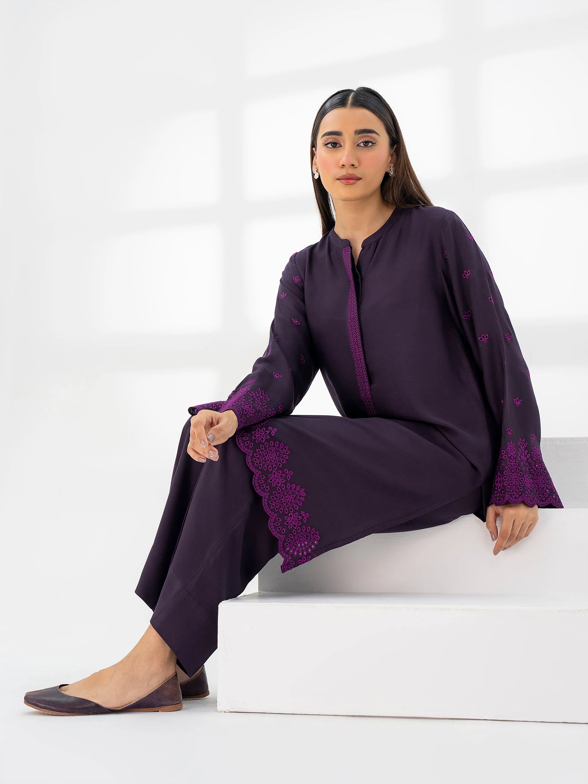 Limelight Purple Marina Embroidered 2-Piece Suit (A0506ST)