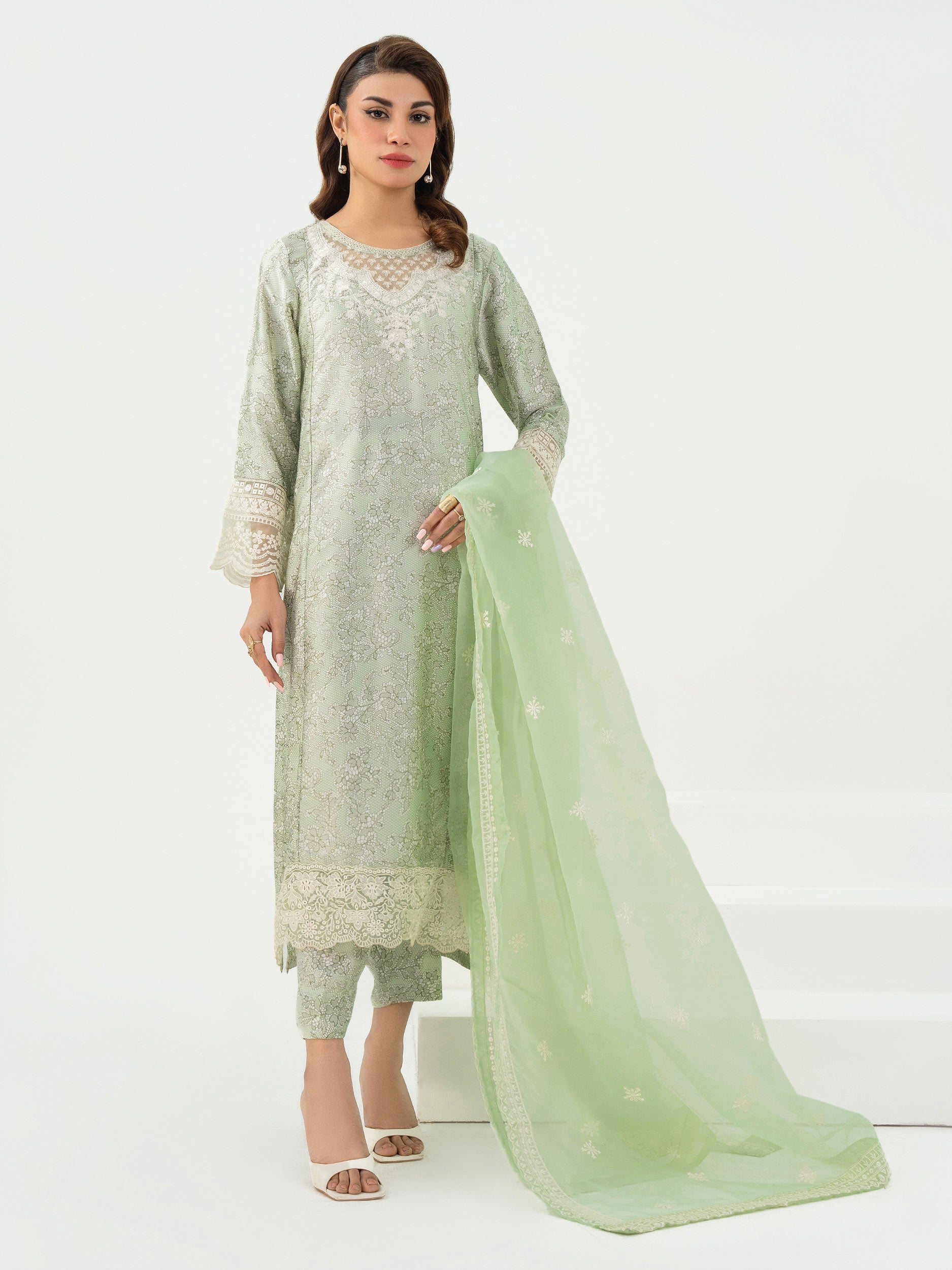 Limelight Mint Green Silk 3-Piece Suit (A0614SU)