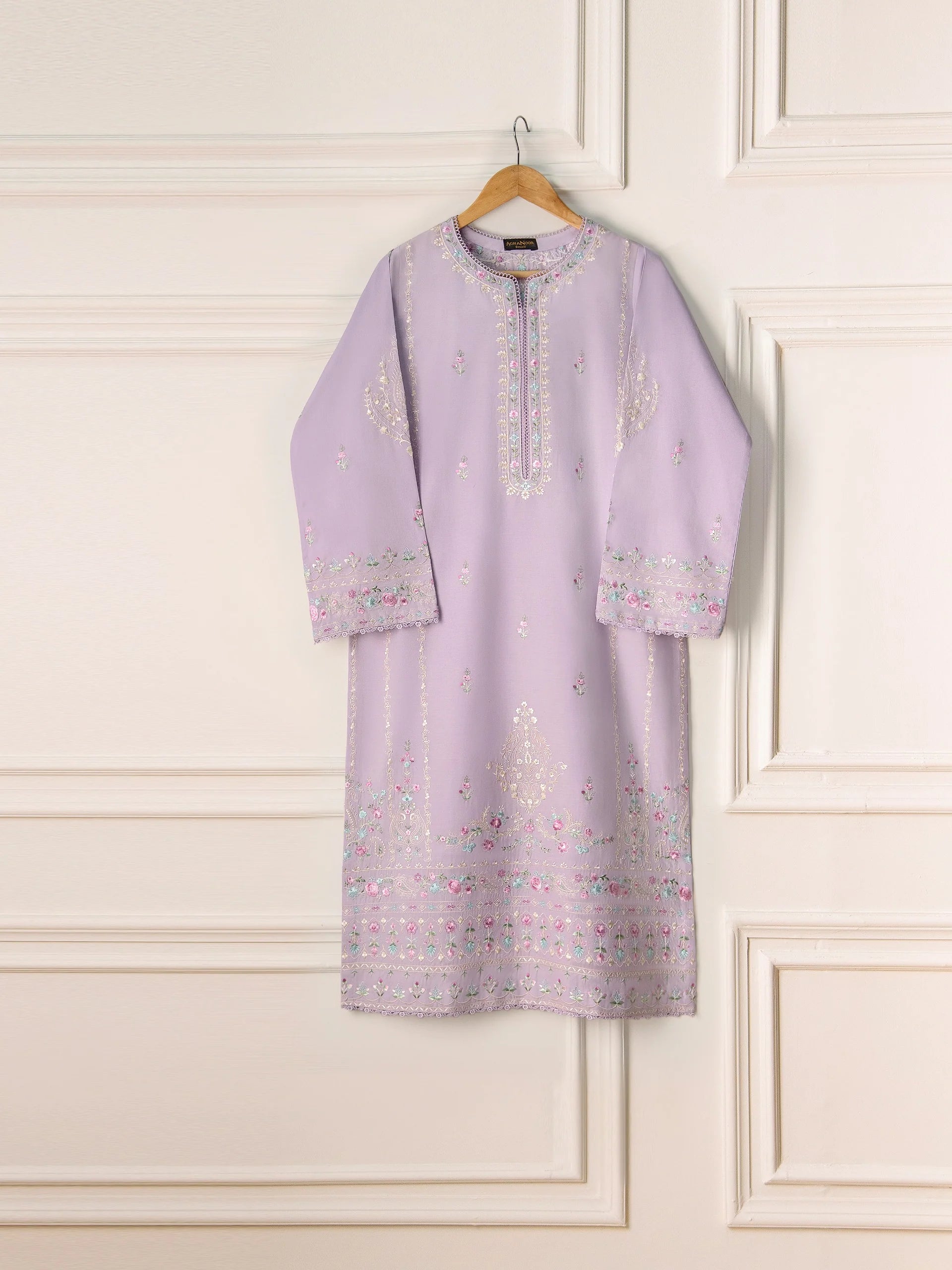 Agha Noor Lilac Embroidered Cambric 2-Piece (Shirt + Trouser)