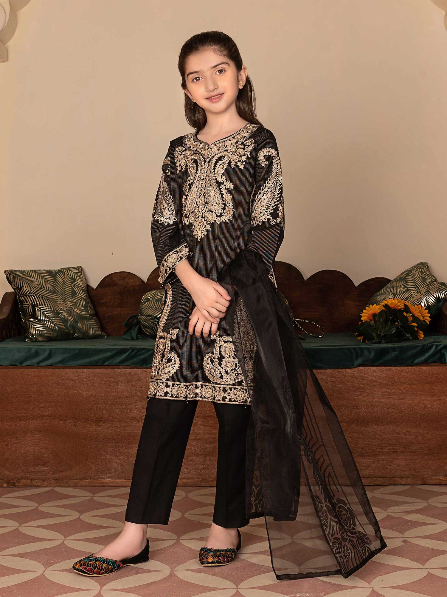 Ally's Kids Luxury 3-Piece Black Suit (AL-629)