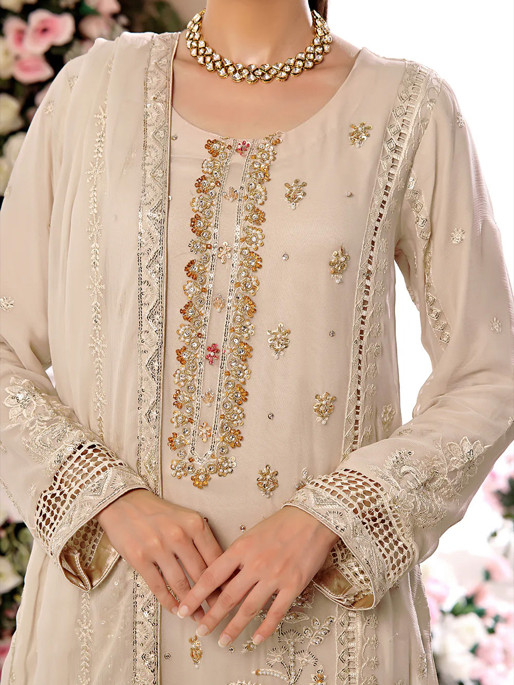 Wardah Uzair "Allure" Luxury Pret Embroidered Chiffon Suit - Aura