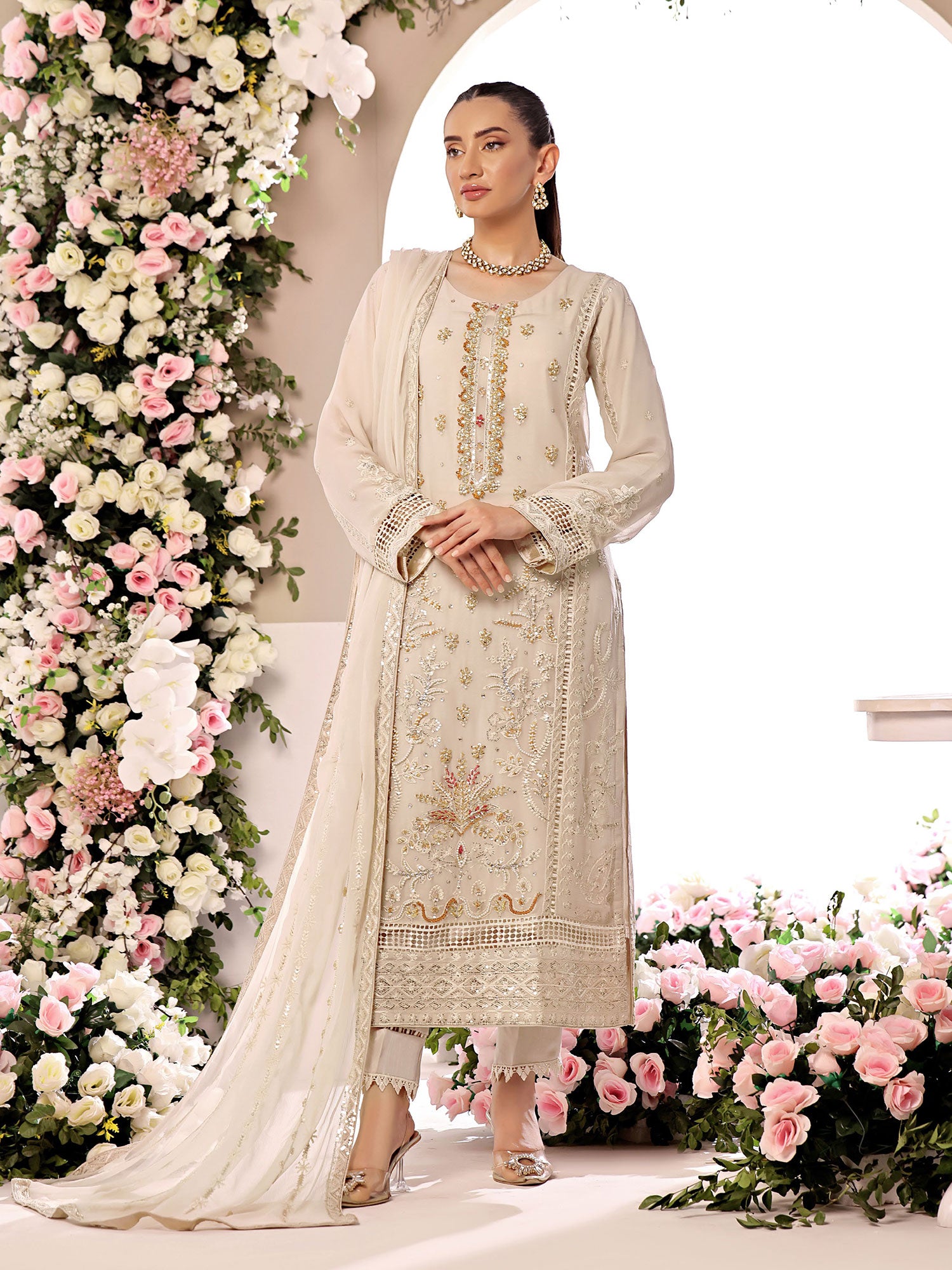 Wardah Uzair "Allure" Luxury Pret Embroidered Chiffon Suit - Aura