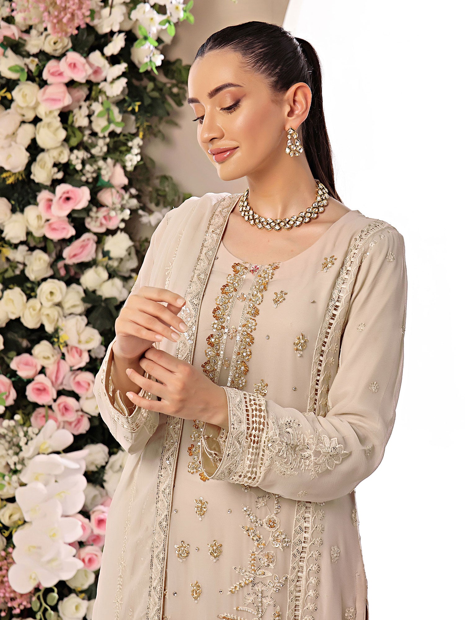 Wardah Uzair "Allure" Luxury Pret Embroidered Chiffon Suit - Aura