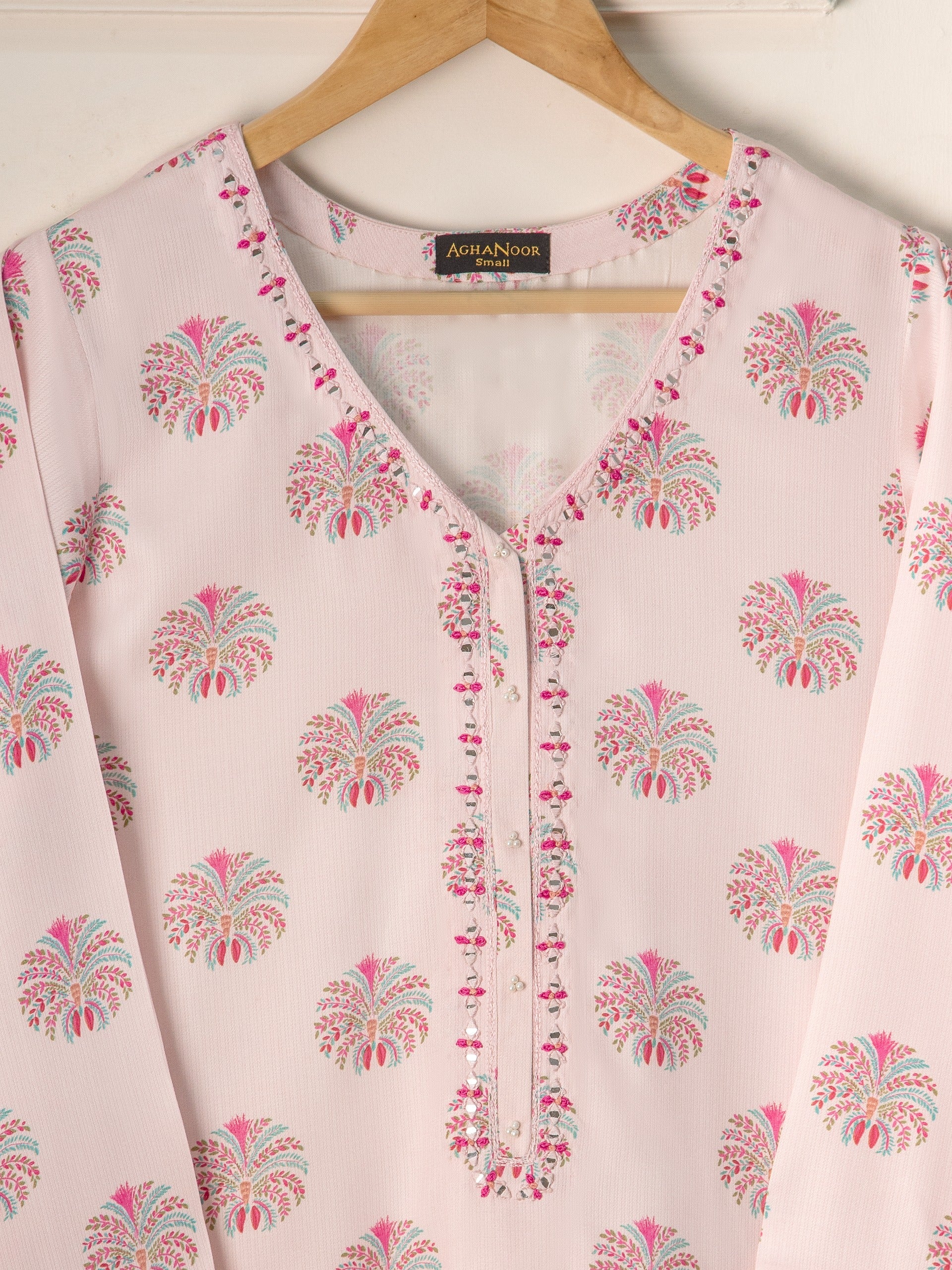 Agha Noor Pink Marina Printed Shirt