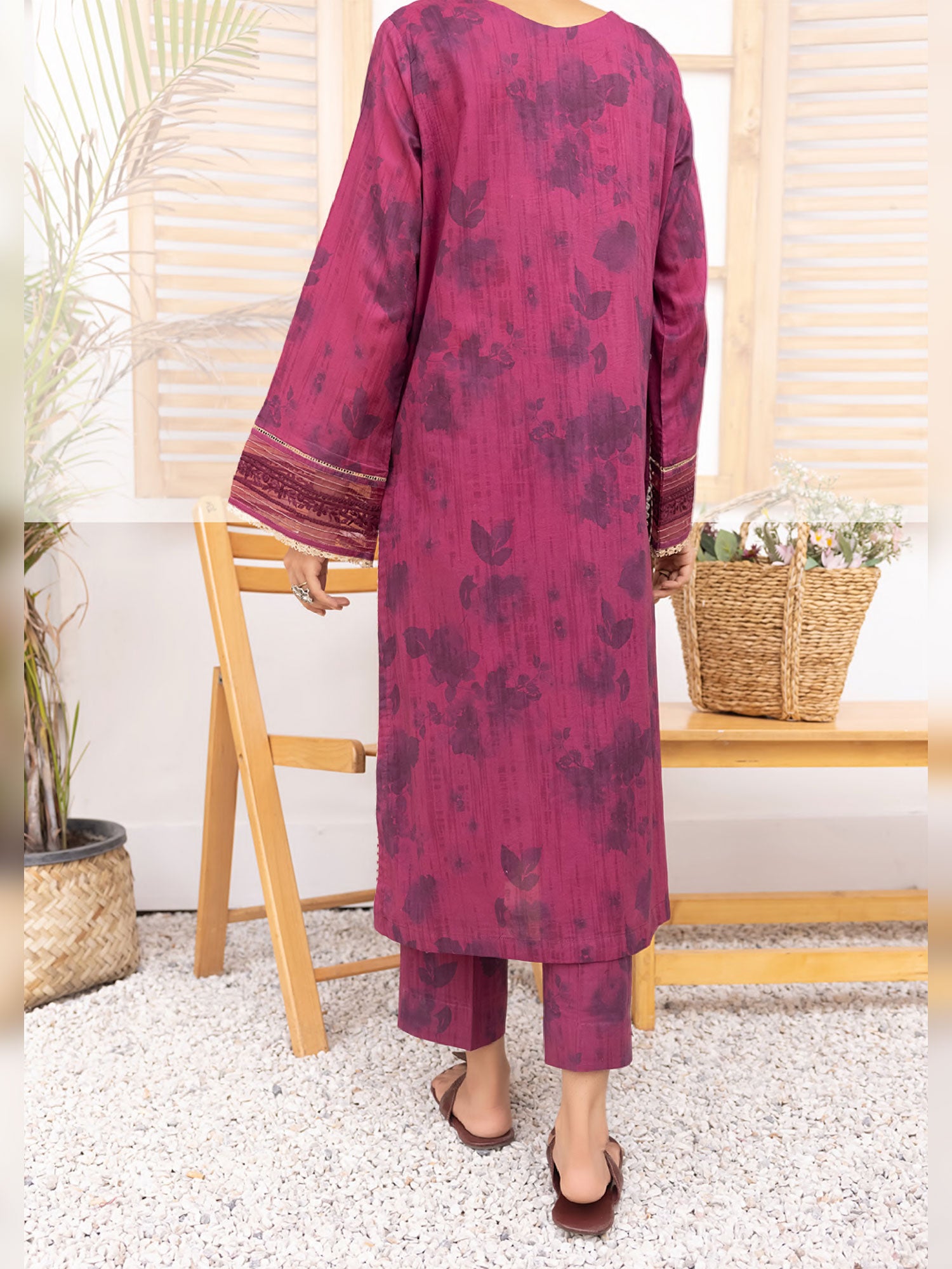 Casual Lite "Basics" Cotton Lawn 2-Piece Suit - Magenta