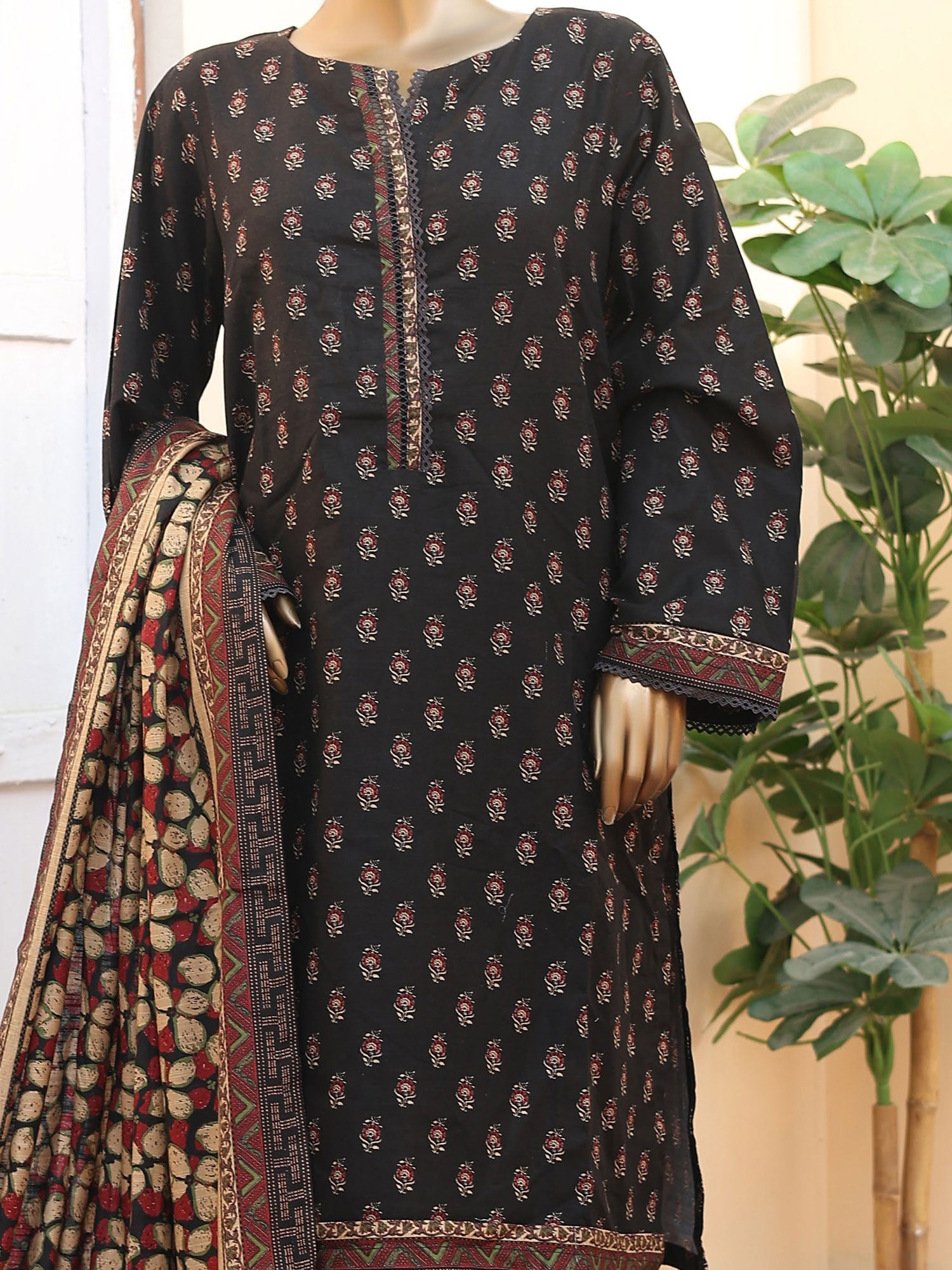 Bin Saeed Khaddar Black 3-Piece Suit