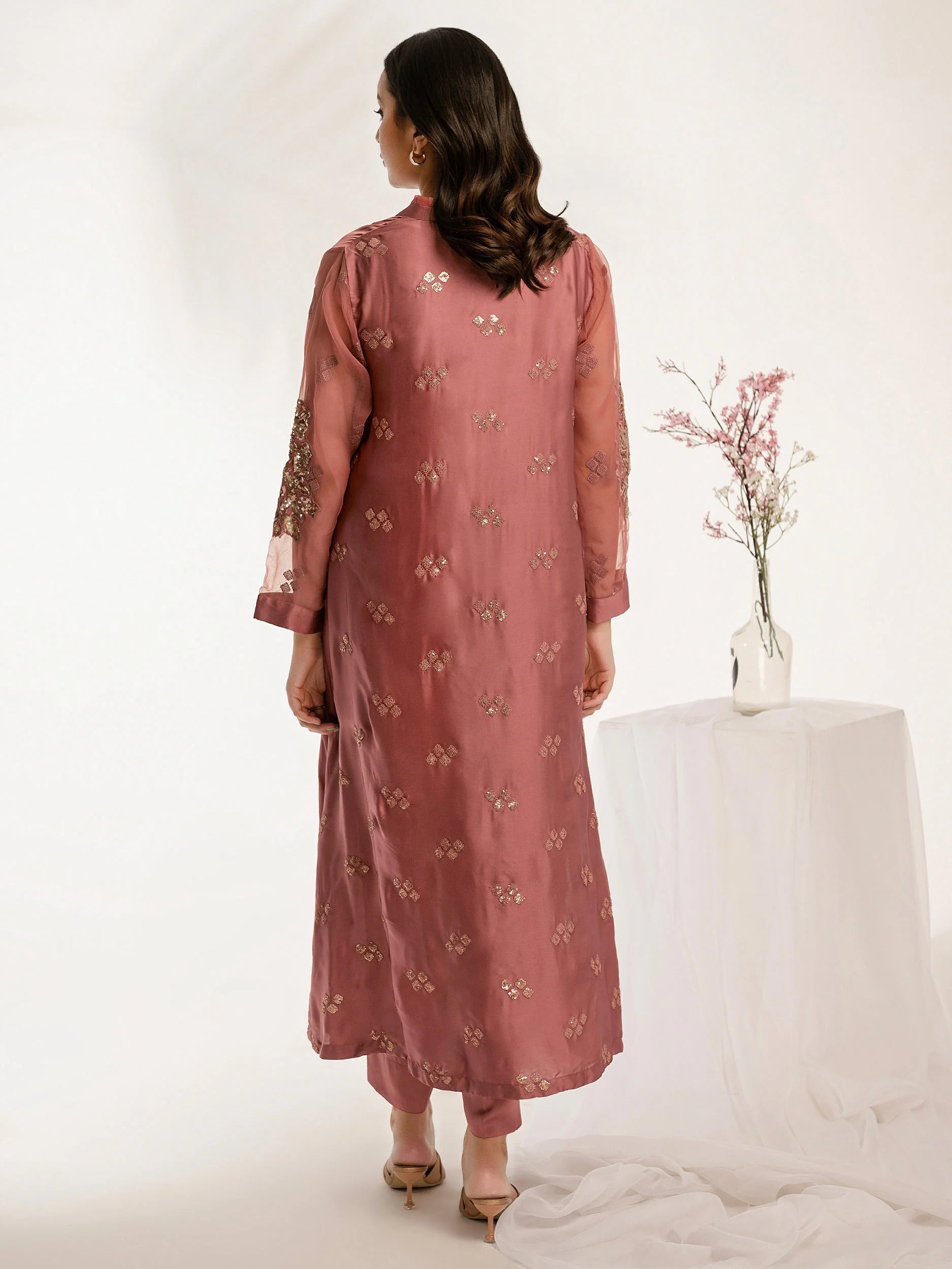 Limelight Pink Silk 2-Piece Suit (P5599SU)