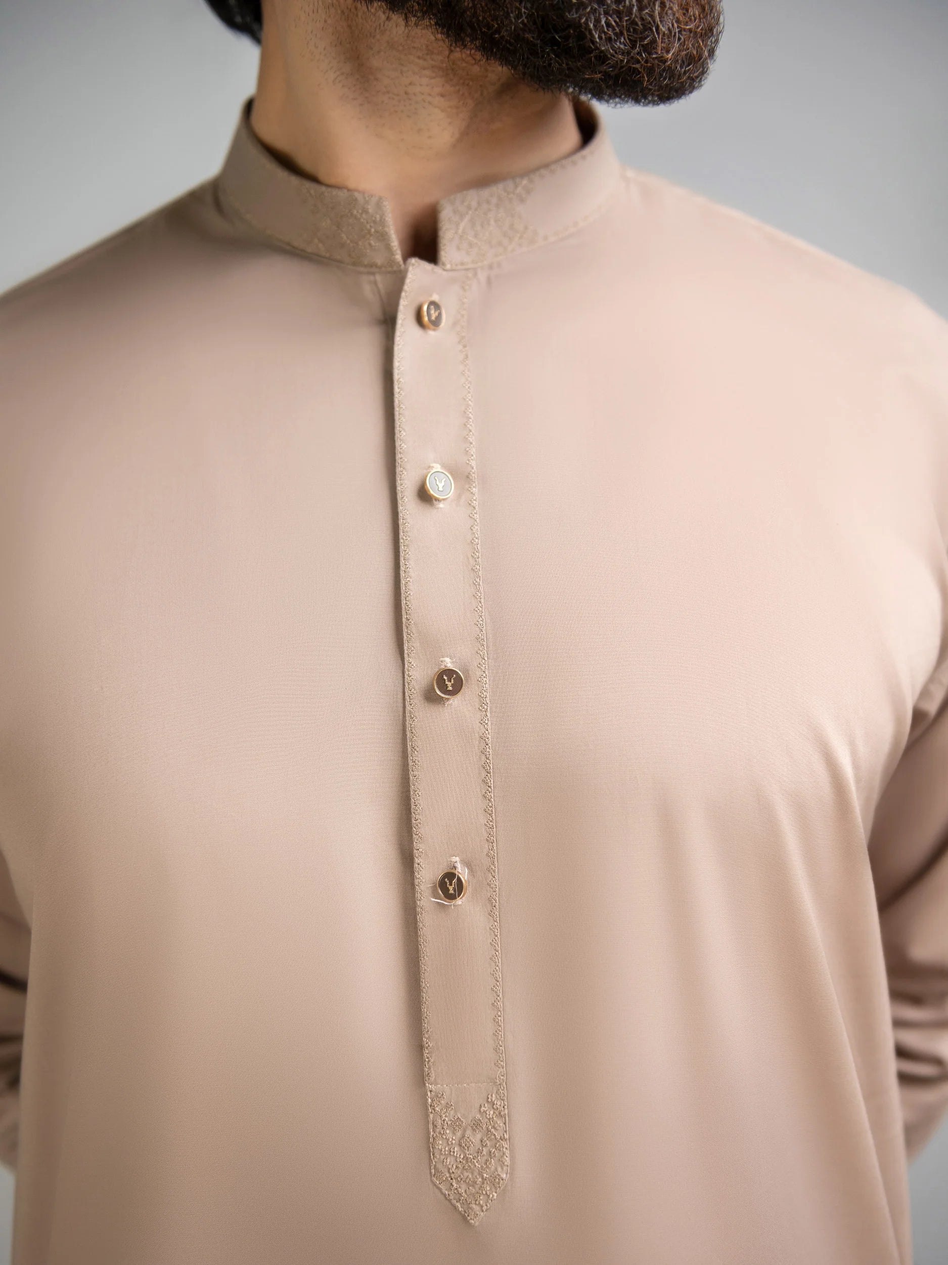 Limelight Mens Light Brown Cotton Kurta Shalwar