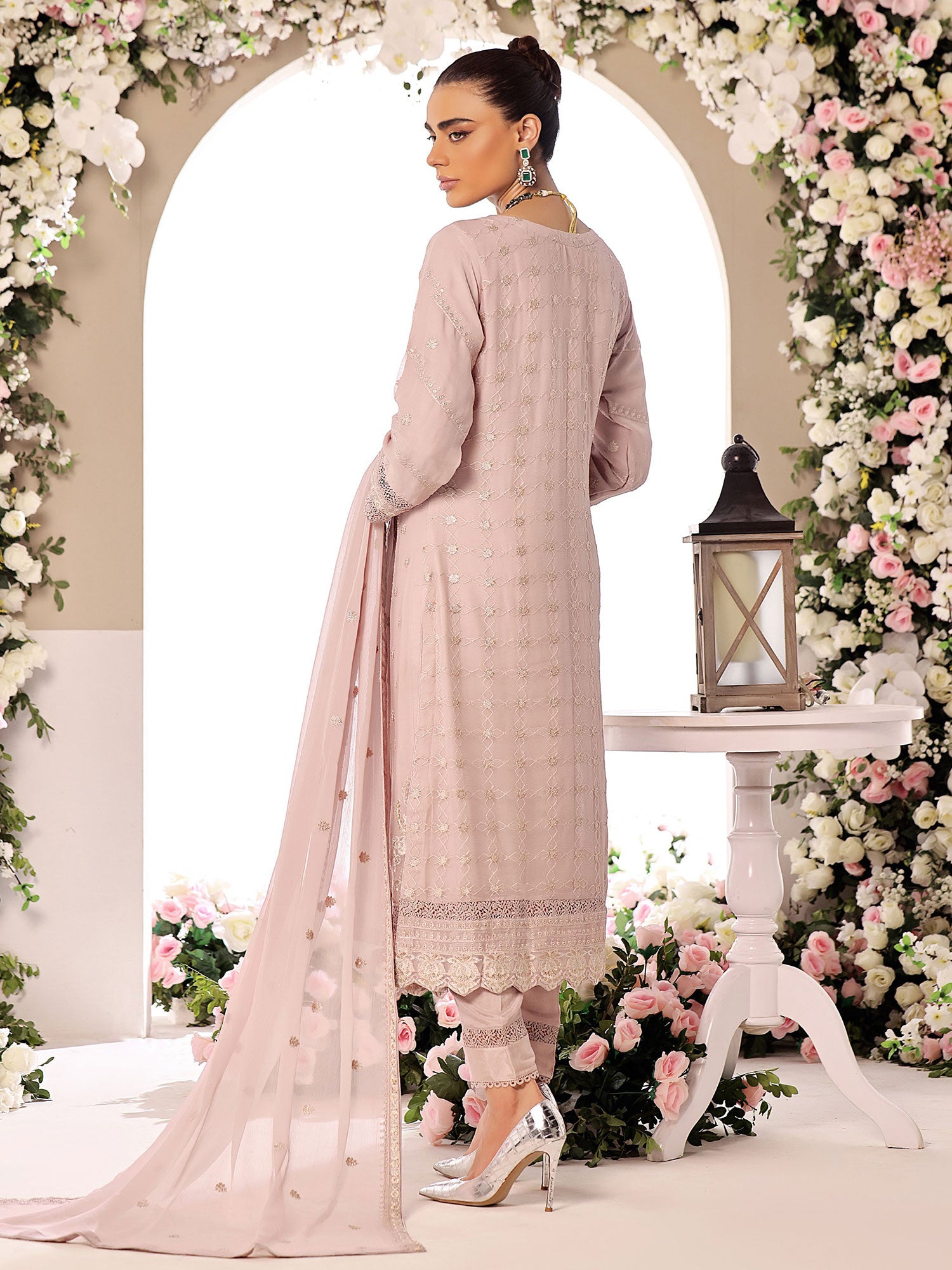 Wardah Uzair "Allure" Luxury Pret Embroidered Chiffon Suit - Cascade