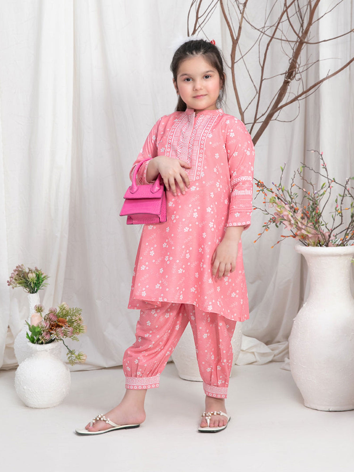 Tawakkal Kids "Little Dreamers" Pink Swiss 2-Piece Suit (D-2571)