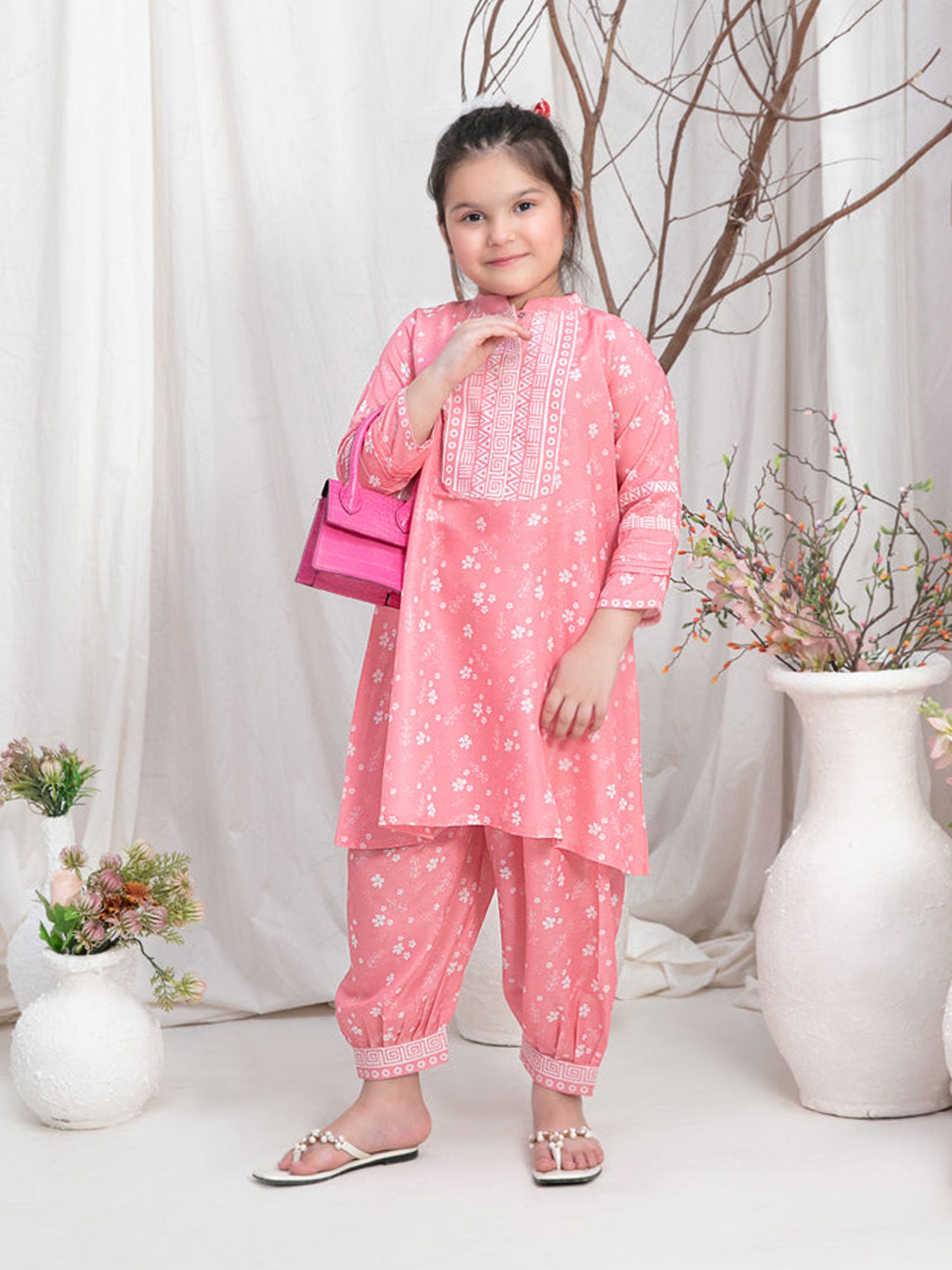 Tawakkal Kids "Little Dreamers" Pink Swiss 2-Piece Suit (D-2571)