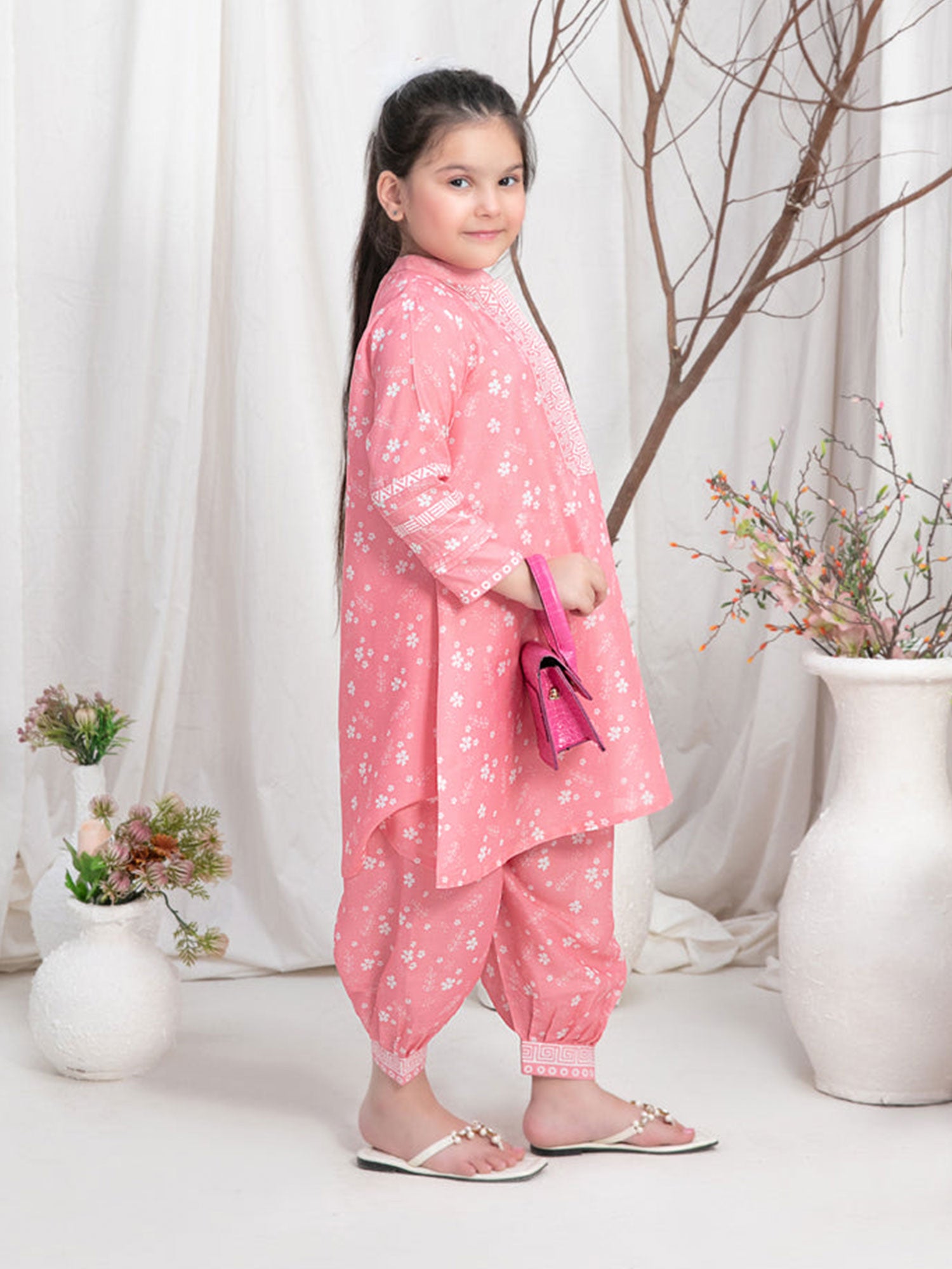 Tawakkal Kids "Little Dreamers" Pink Swiss 2-Piece Suit (D-2571)