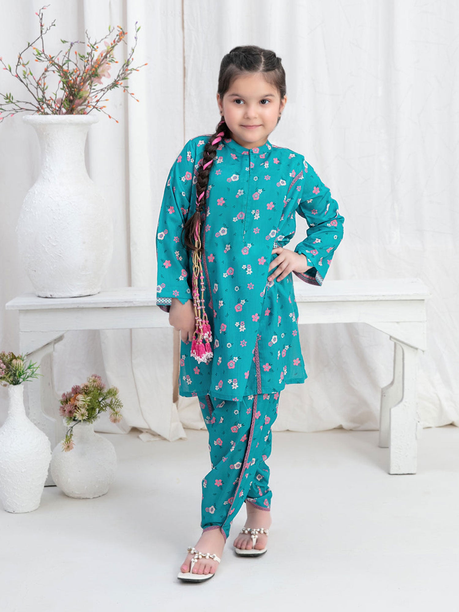 Tawakkal Kids "Little Dreamers" Sea Green Swiss 2-Piece Suit (D-2575)