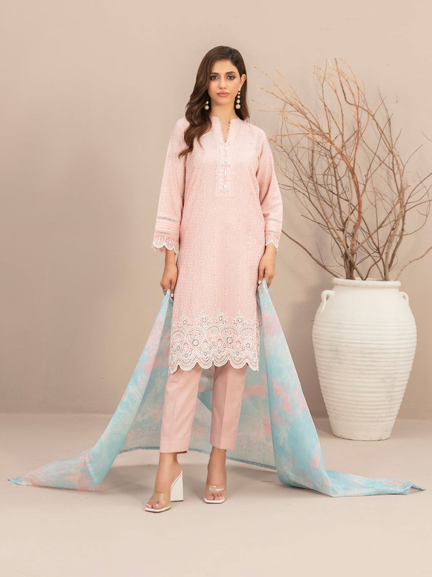 Tawakkal "Mismah" Embroidered Broshia Lawn Suit (D2745) - Pink