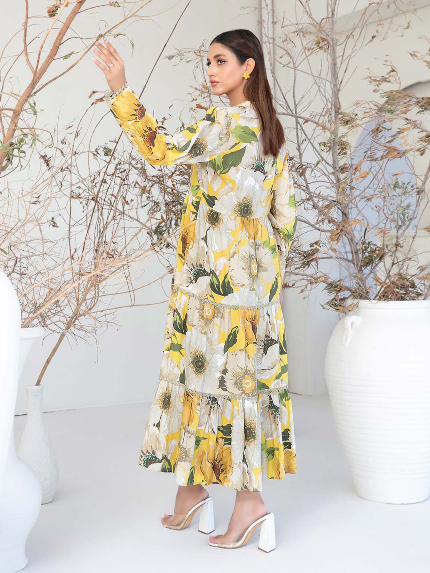 Tawakkal "Ameliana" Casual Staple Linen Maxi Dress (D3958) - Yellow