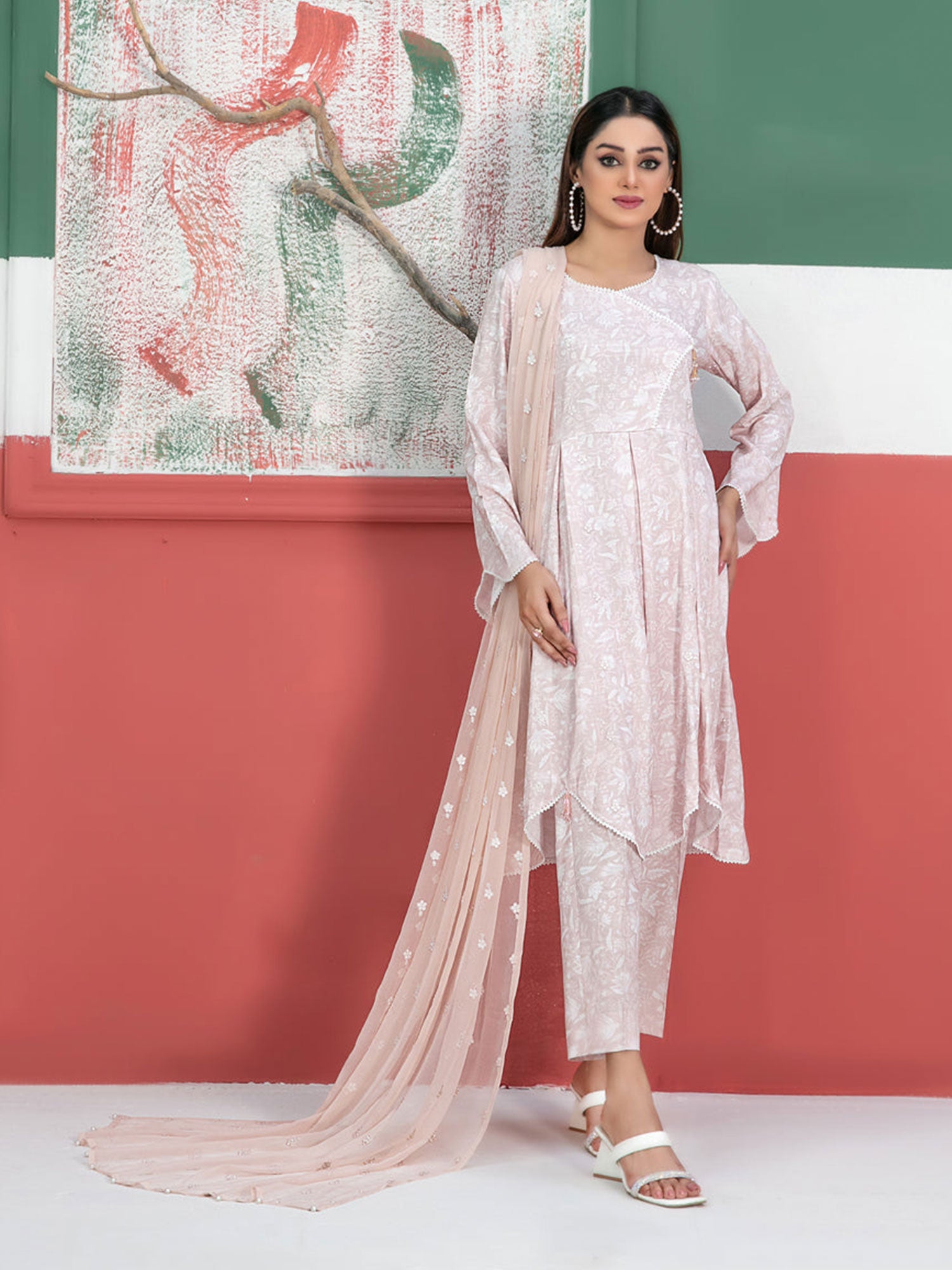 Tawakkal "Lida" Casual Staple Linen Suit (D9438) - Light Pink