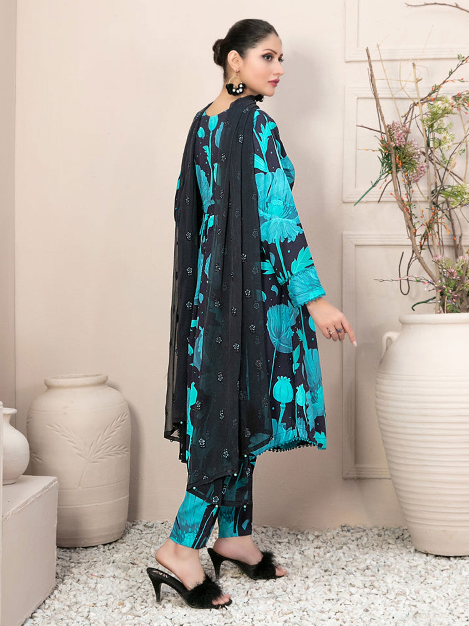 Tawakkal "Lida" Casual Staple Linen Suit (D9906) - Turquoise