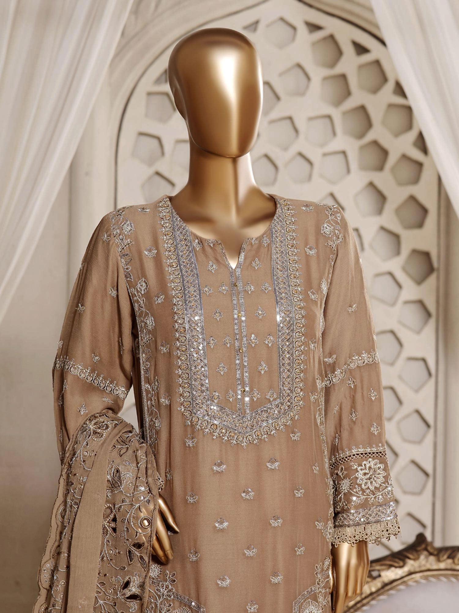 Sadabahar "Afsanay" Luxury Embroidered Chiffon 3-Piece Suit (D-01)