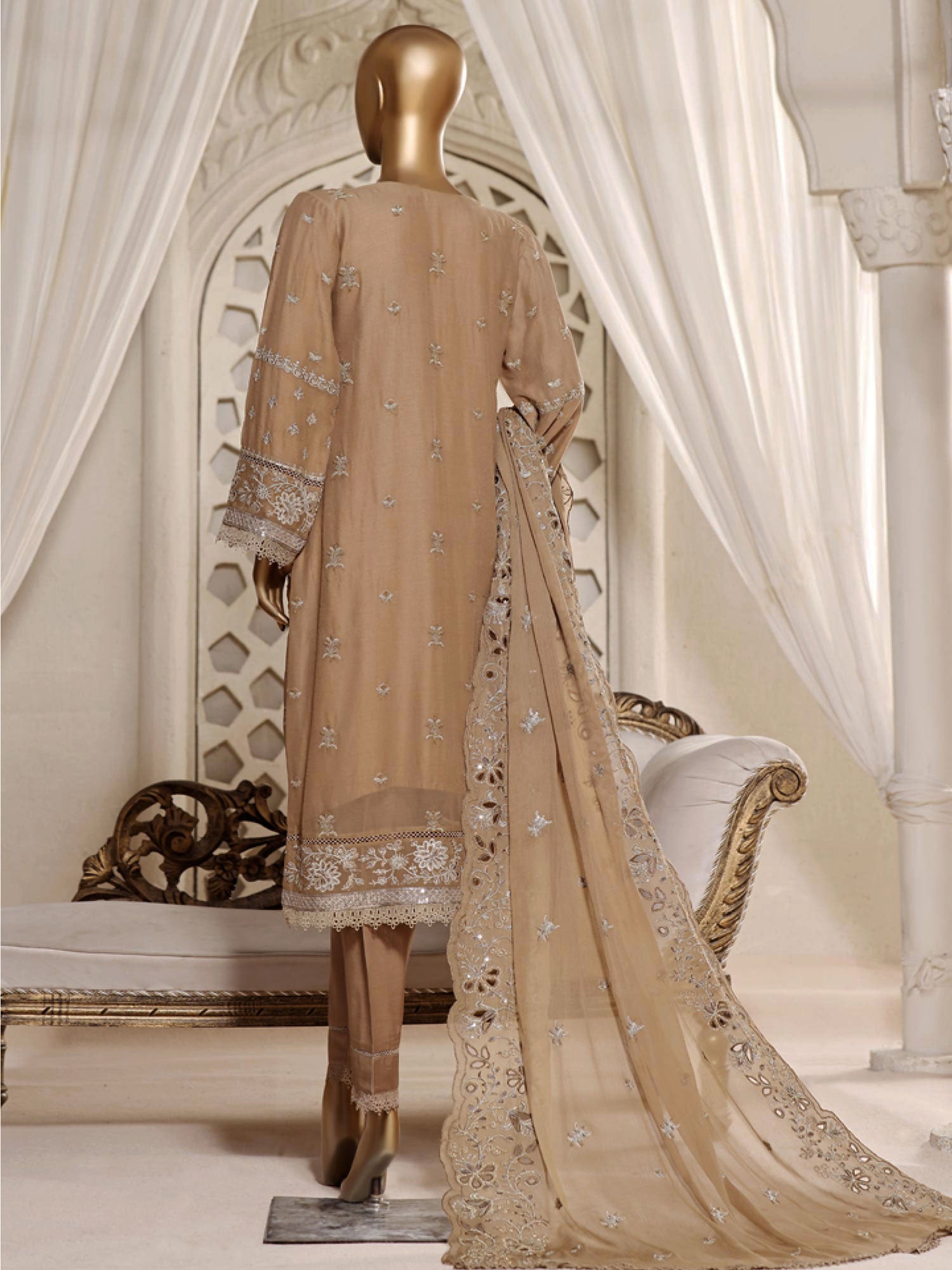 Sadabahar "Afsanay" Luxury Embroidered Chiffon 3-Piece Suit (D-01)