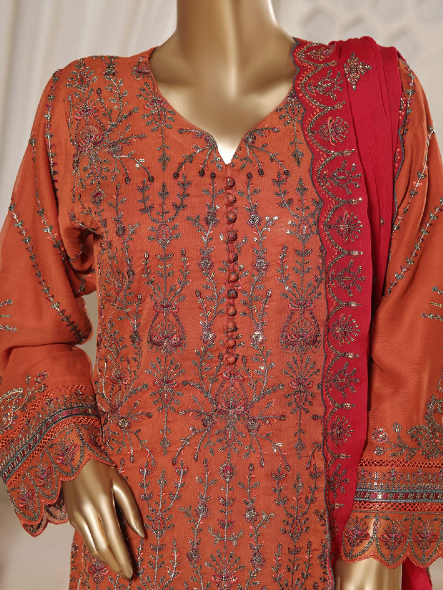 Sadabahar "Afsanay" Luxury Embroidered Chiffon 3-Piece Suit (D-05)