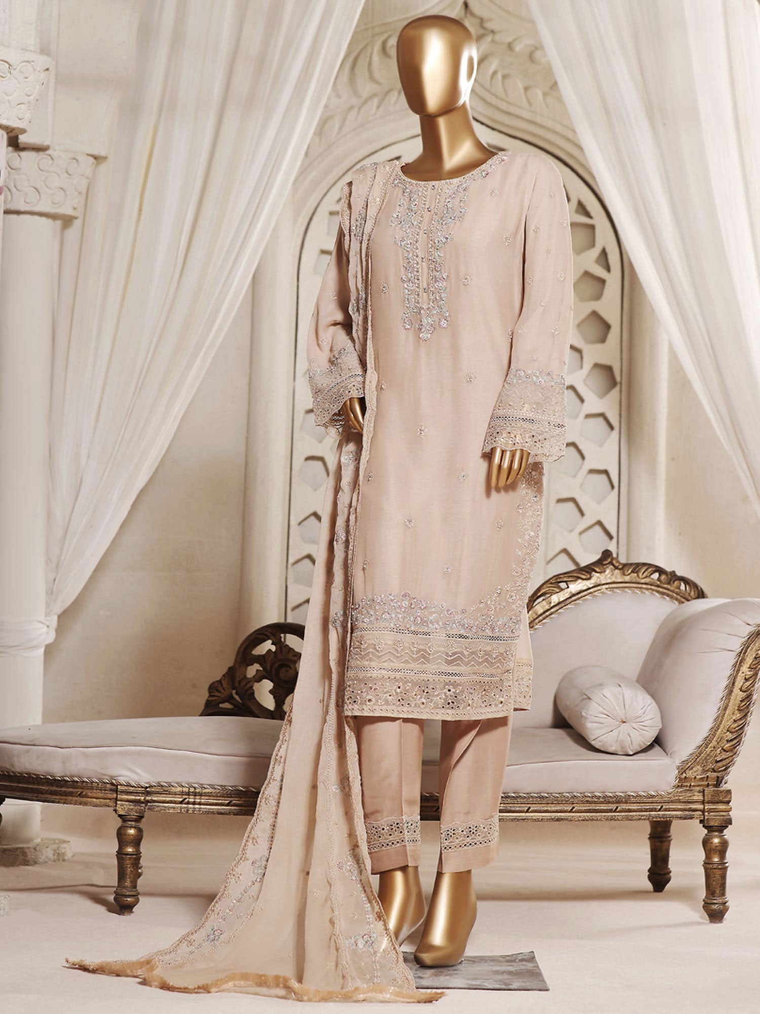 Sadabahar "Afsanay" Luxury Embroidered Chiffon 3-Piece Suit (D-06)