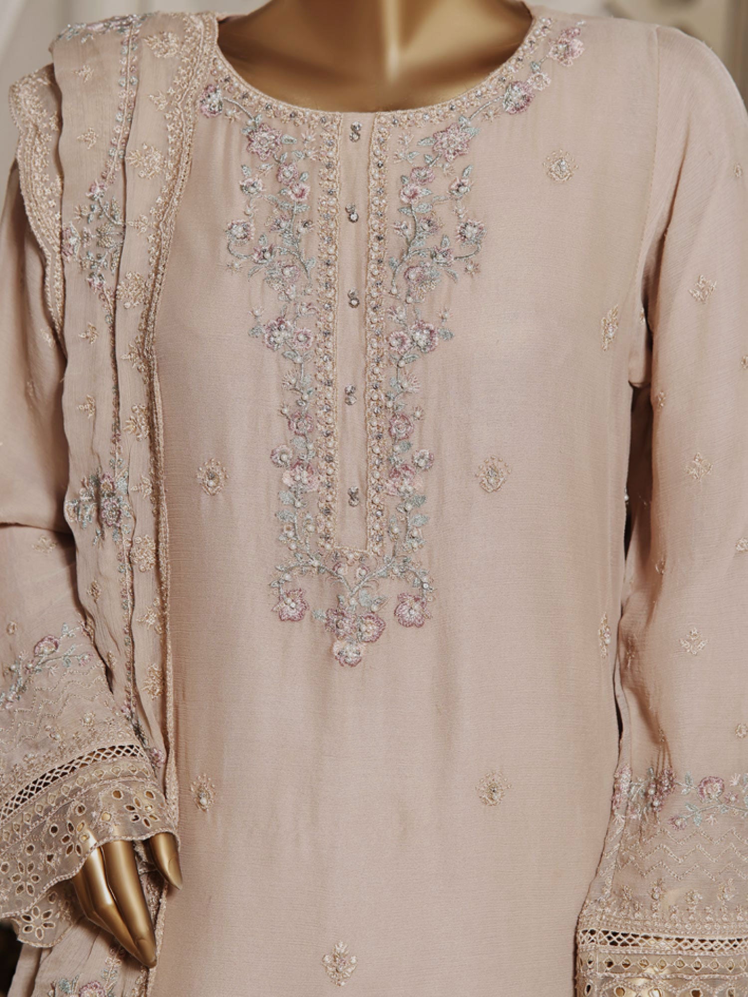 Sadabahar "Afsanay" Luxury Embroidered Chiffon 3-Piece Suit (D-06)