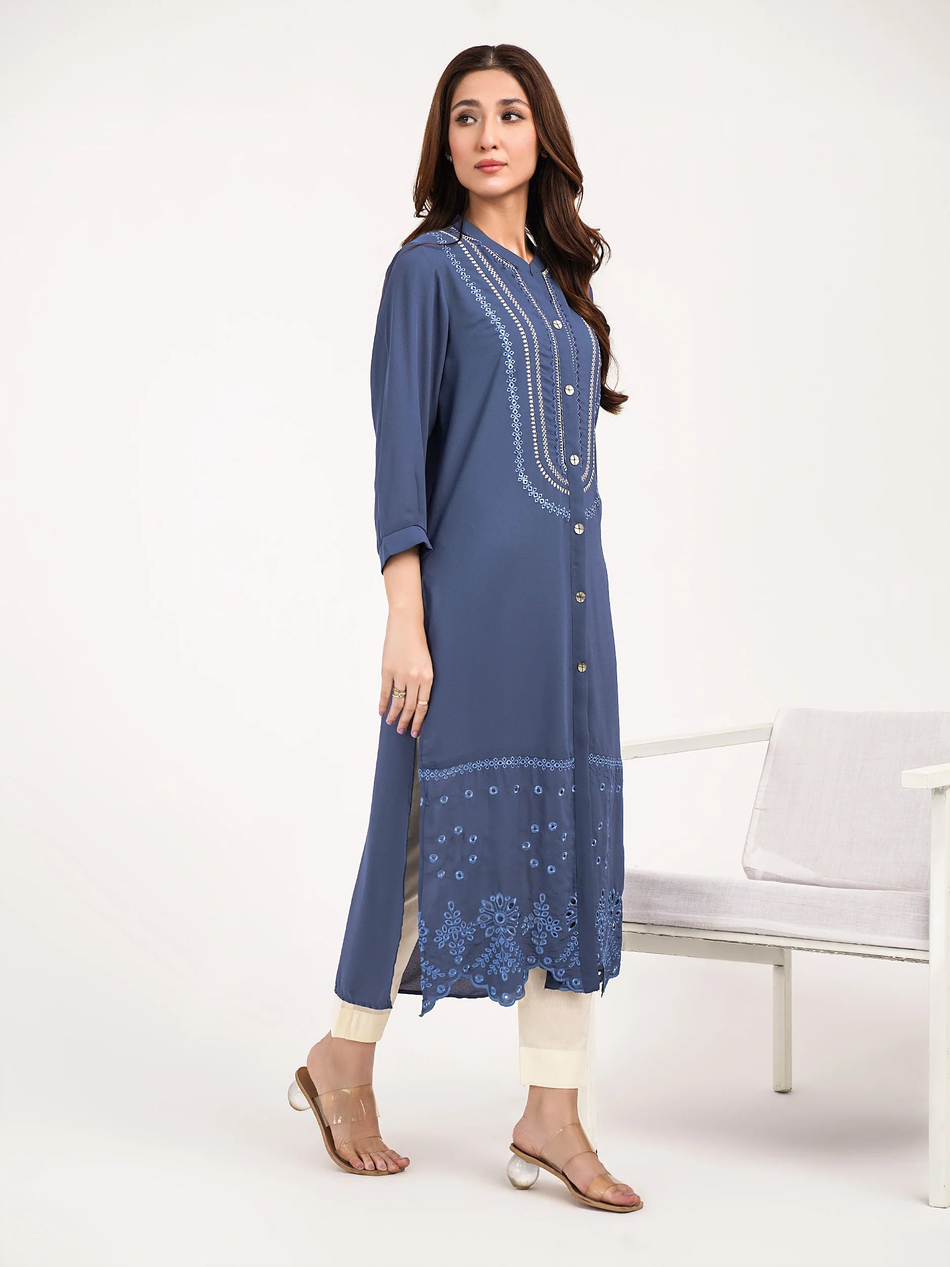 Limelight Blue Grip Embroidered Shirt (P8560SH)