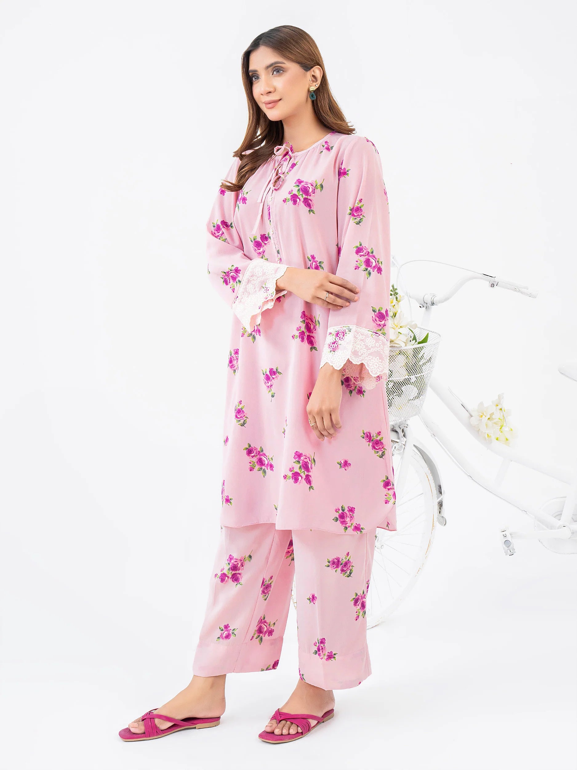 Limelight Pink Grip Printed 2-Piece Suit (P9744SU)