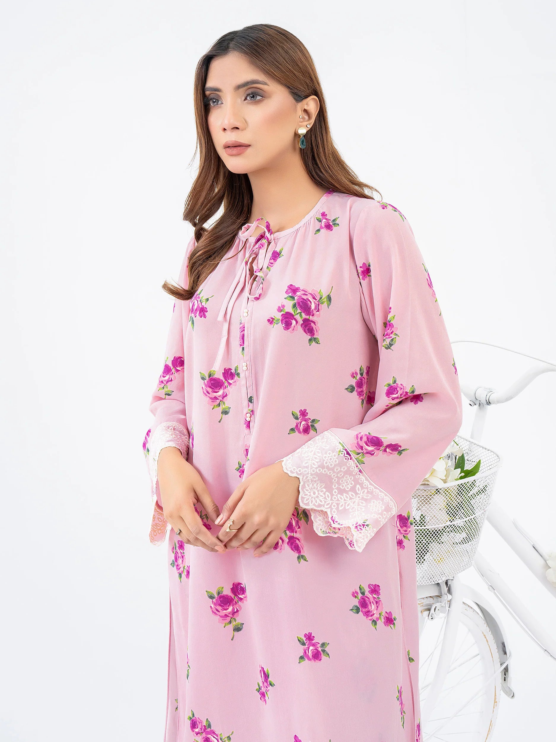 Limelight Pink Grip Printed 2-Piece Suit (P9744SU)