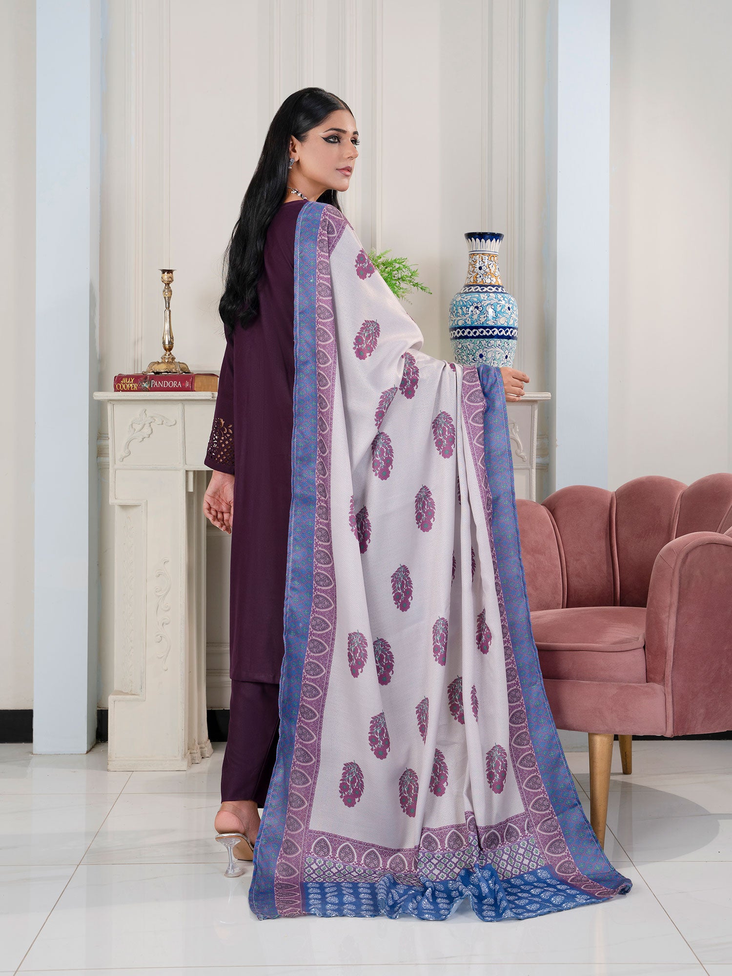 Raniya.H "Zarreen" Dhanak Laserkari 3-Piece Suit - Roshni