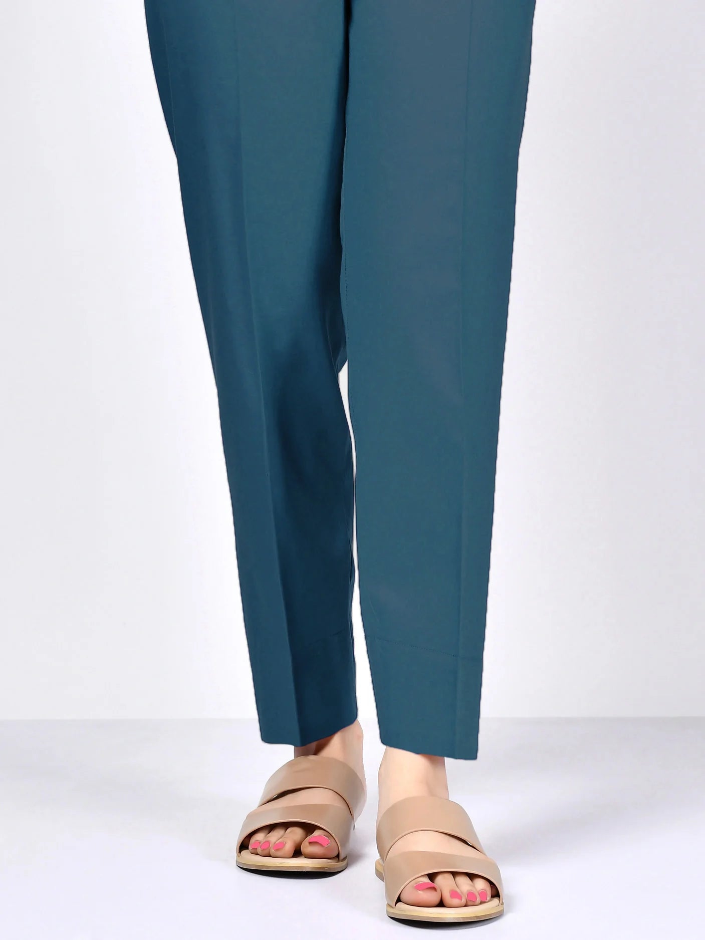 Limelight Peacock Blue Plain Cambric Trouser (P7519TR)