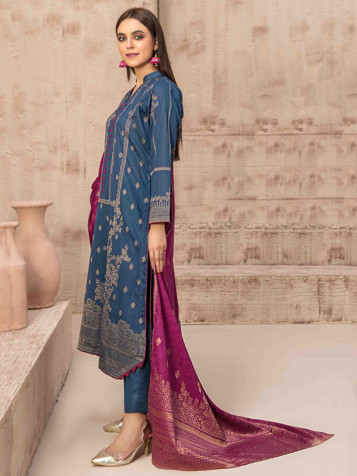 Tawakkal "Dardina" Unstitched Zinc Broshia Banarsi Lawn Suit (D2954)