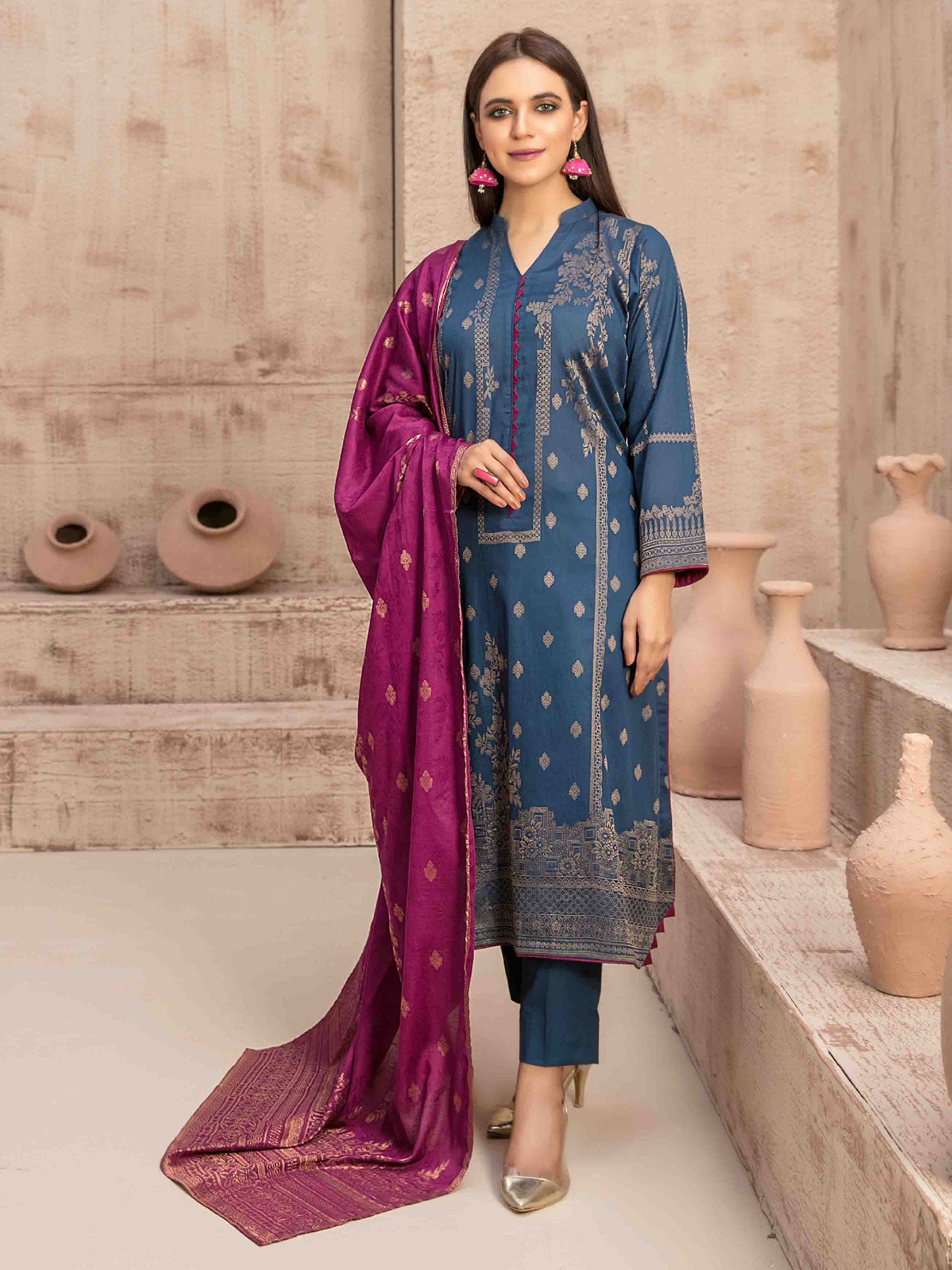 Tawakkal "Dardina" Unstitched Zinc Broshia Banarsi Lawn Suit (D2954)